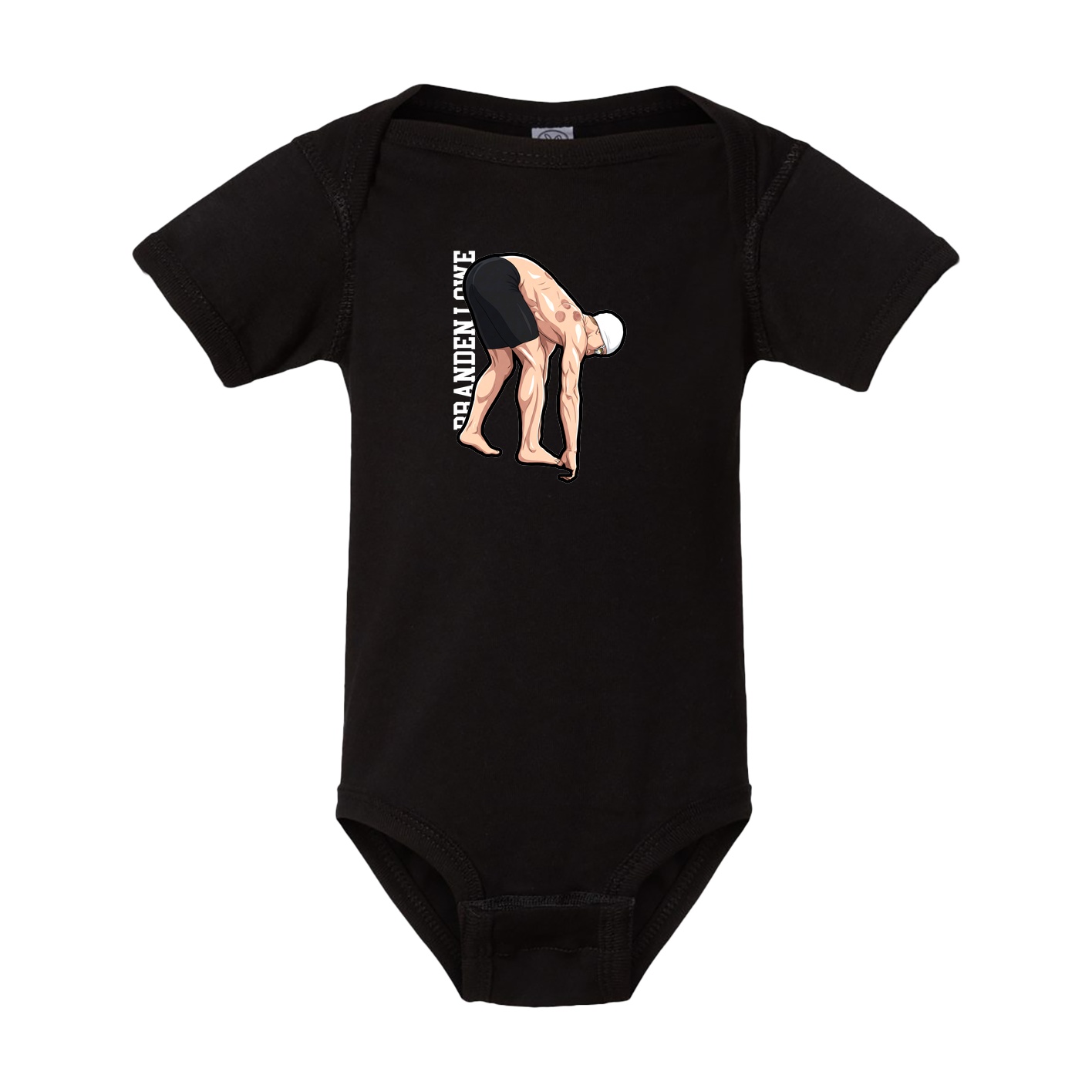 Baby Onesie — Name Vertical in Black
