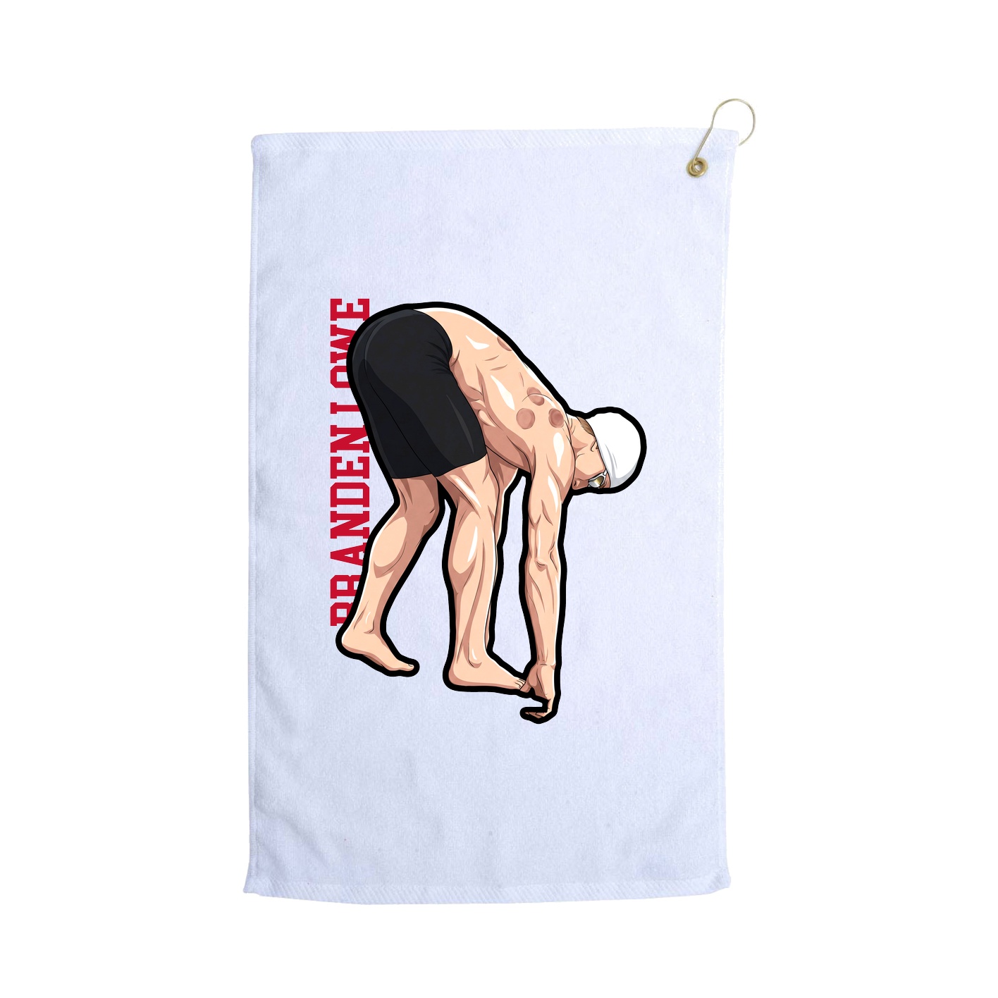 Golf Towel — Name Vertical in White