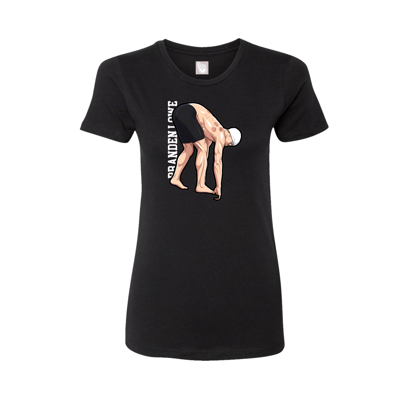Fitted Women's Tee — Name Vertical in Black
