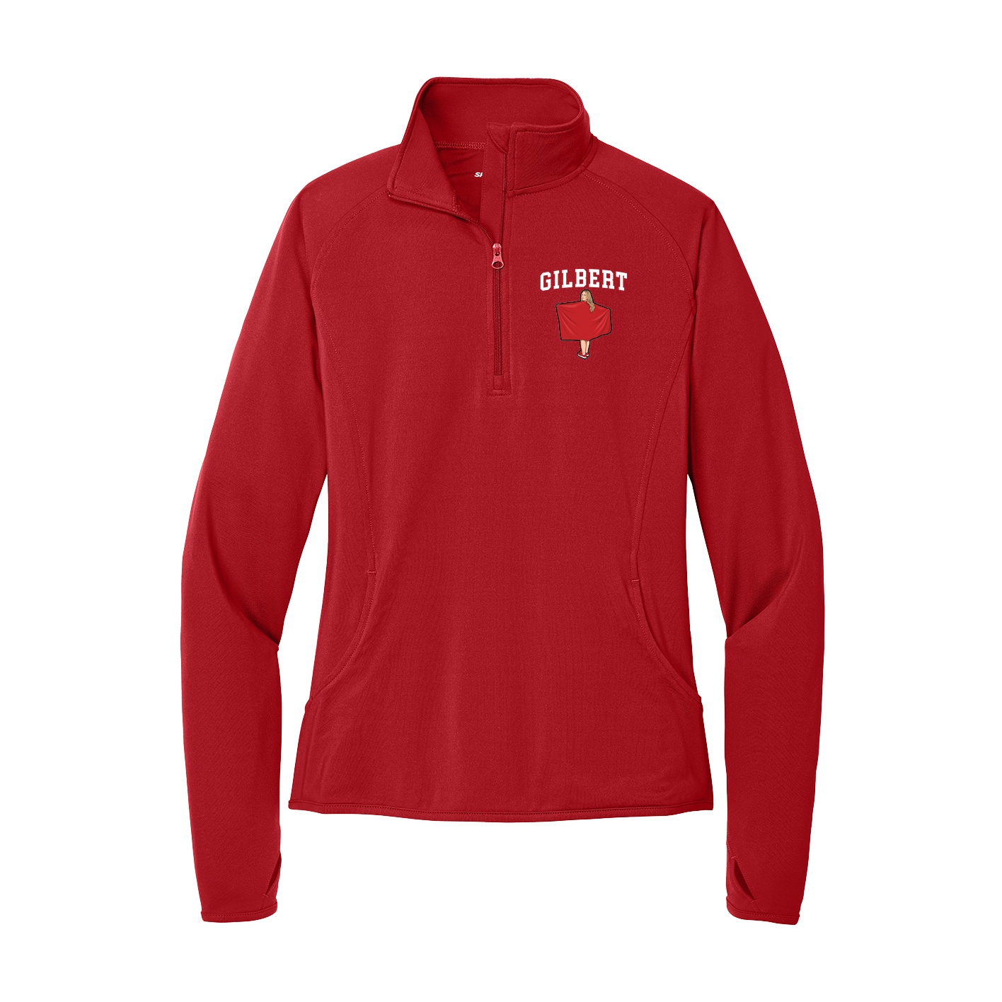 Women's Q-Zip Pullover — Shirsey in Red