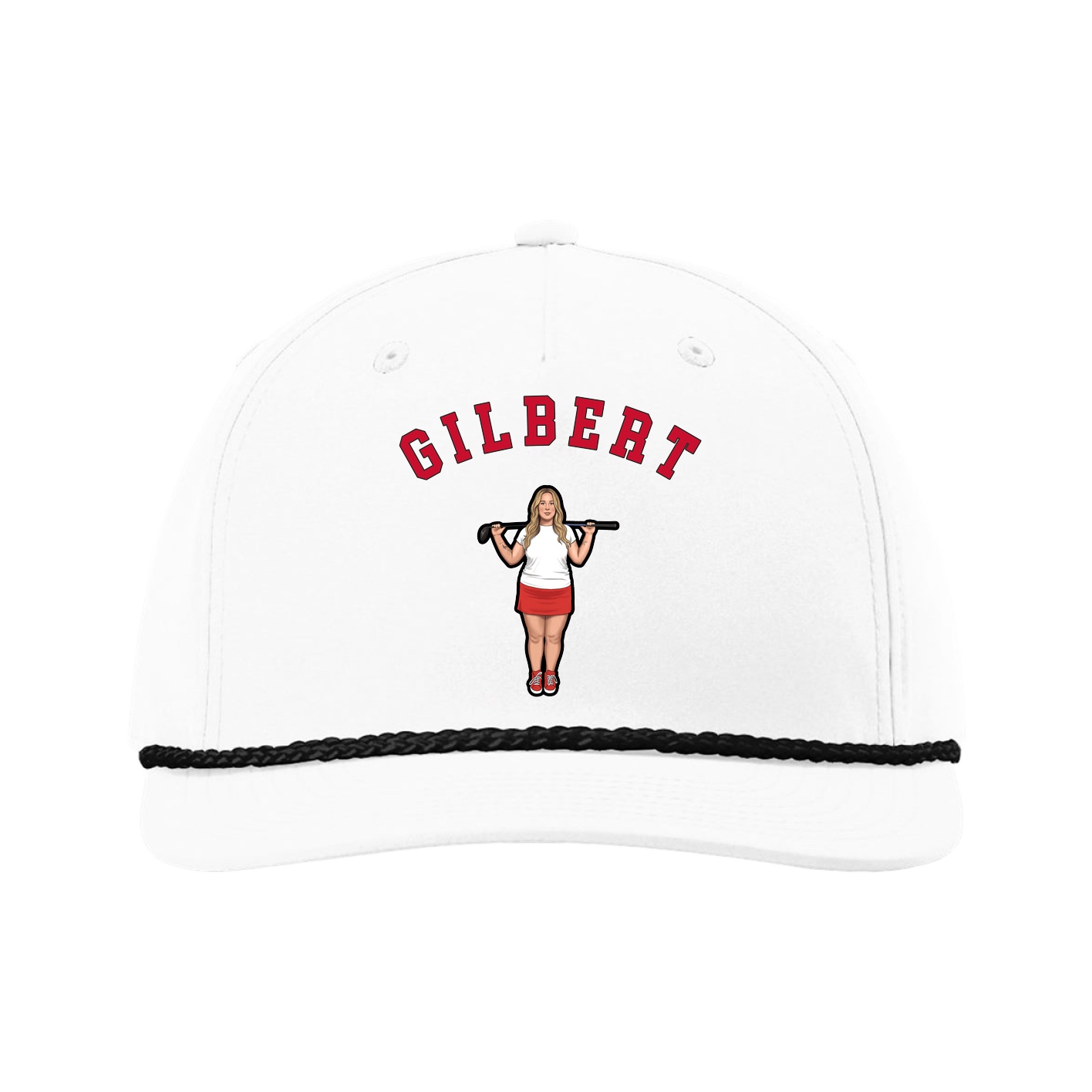 Five-Panel Classic Rope Cap — Shirsey Arch in White