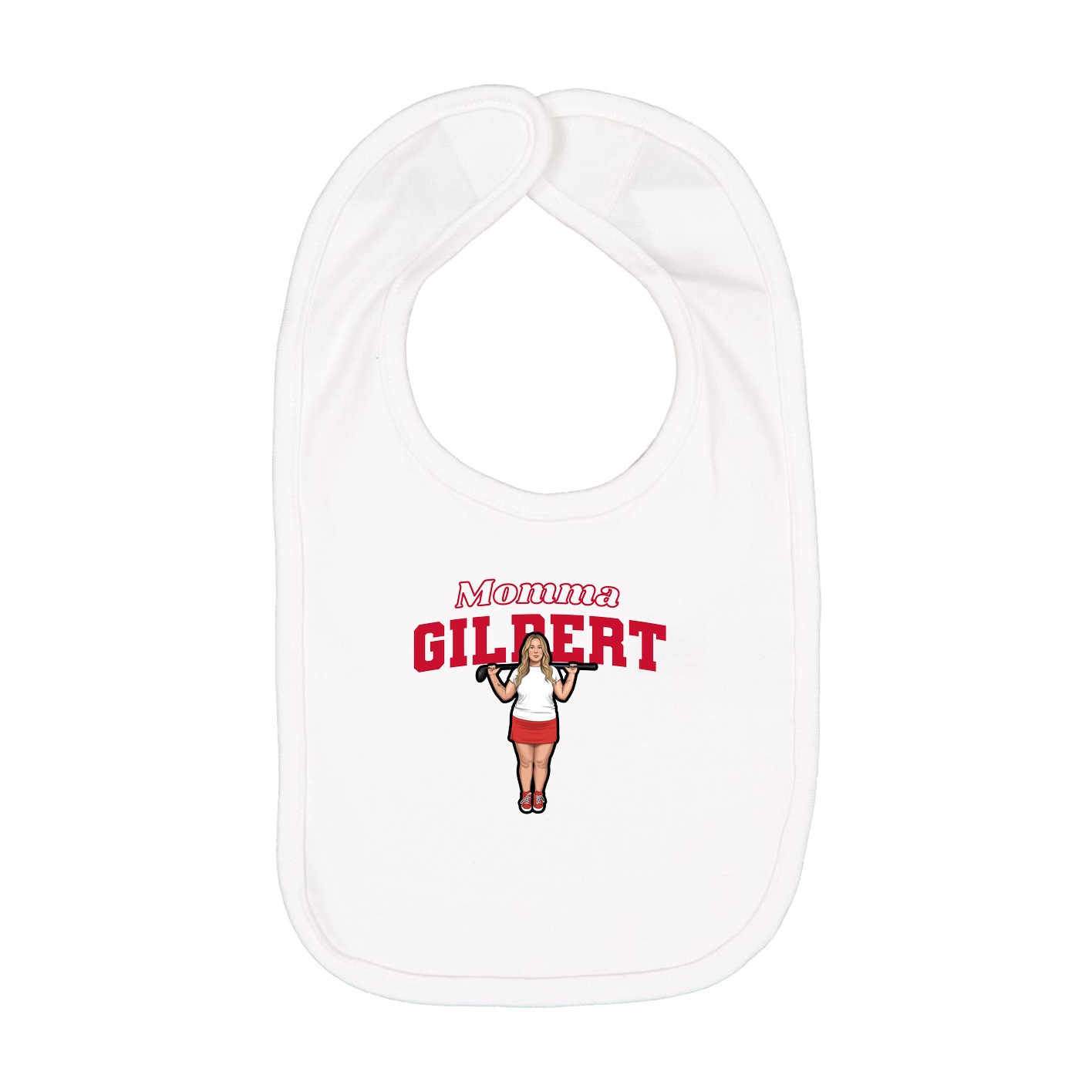 Infant Bib — Mothers Day Block in White