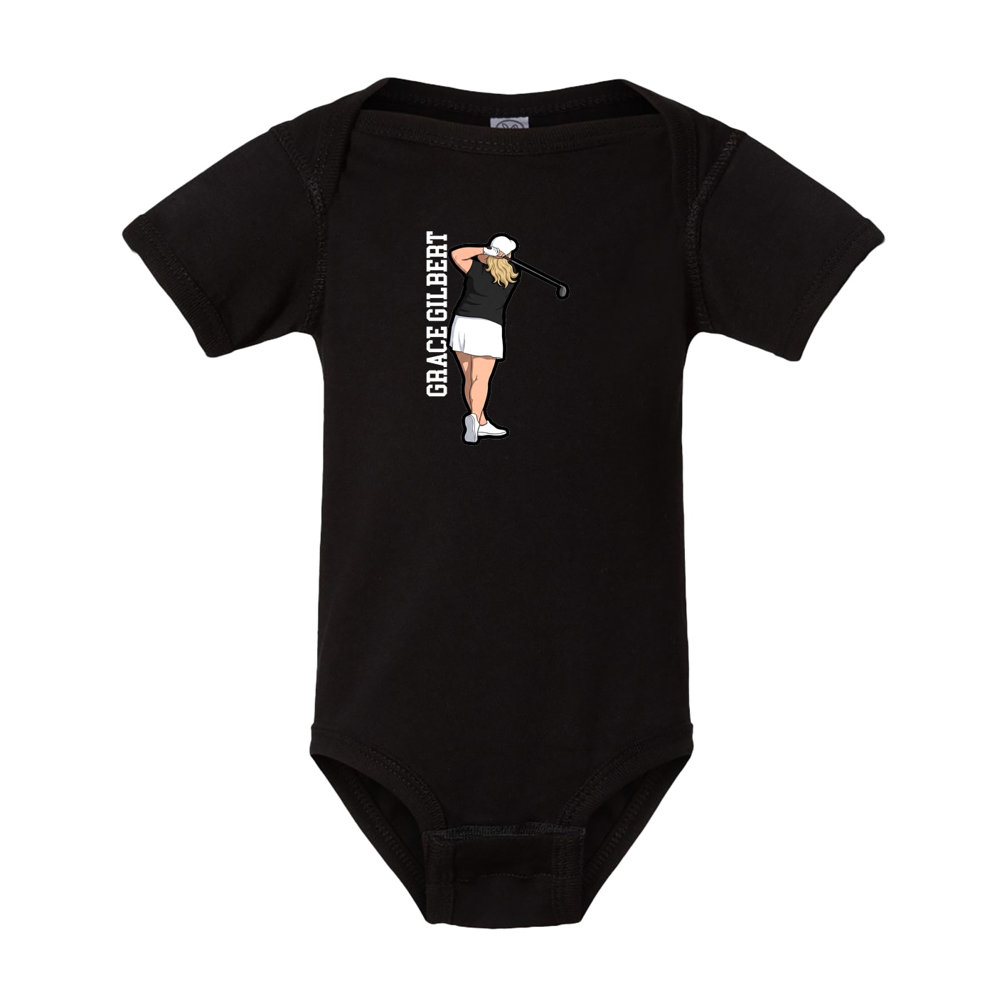 Baby Onesie — Name Vertical in Black