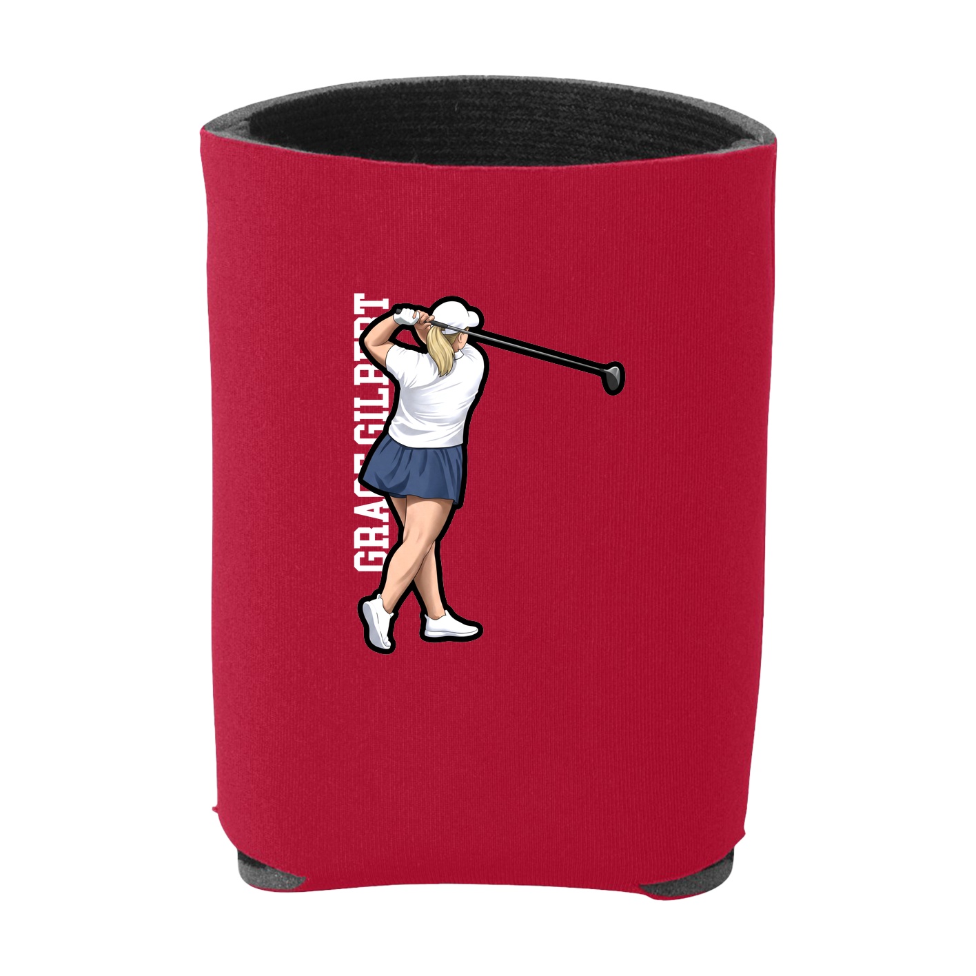 Can Holder — Name Vertical in Red