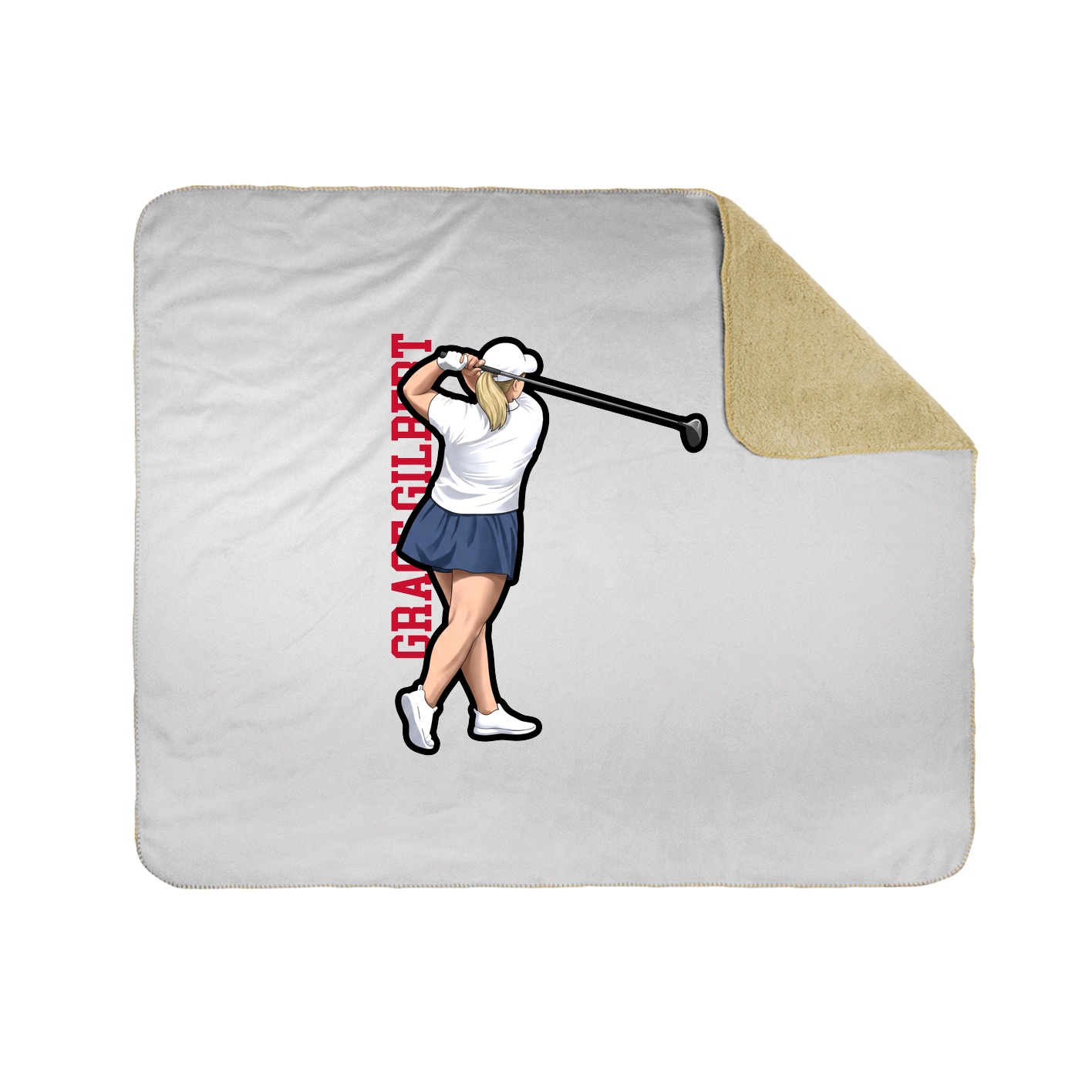 Throw Blanket — Name Vertical in White