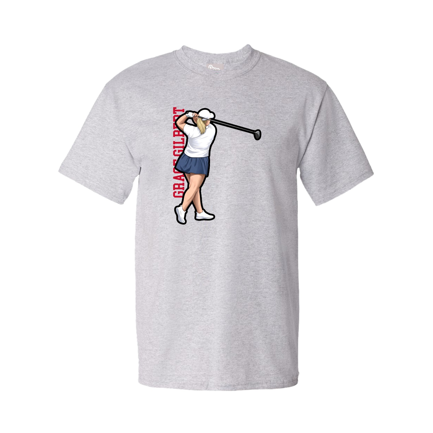 Youth Tee — Name Vertical in Grey
