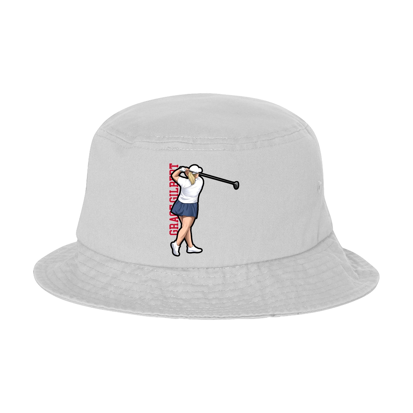 Bucket Cap — Name Vertical in White