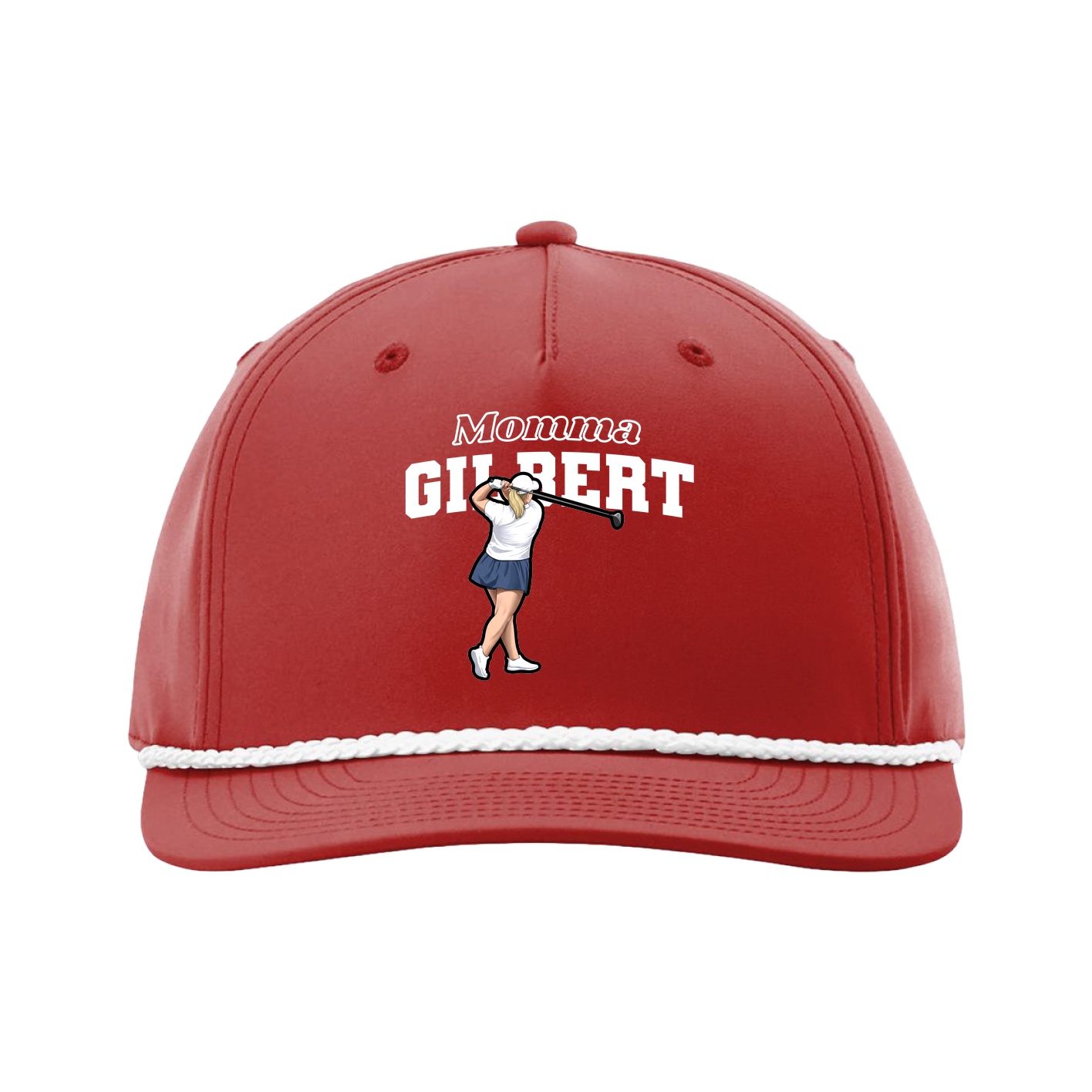 Five-Panel Classic Rope Cap — Mothers Day Block in Red