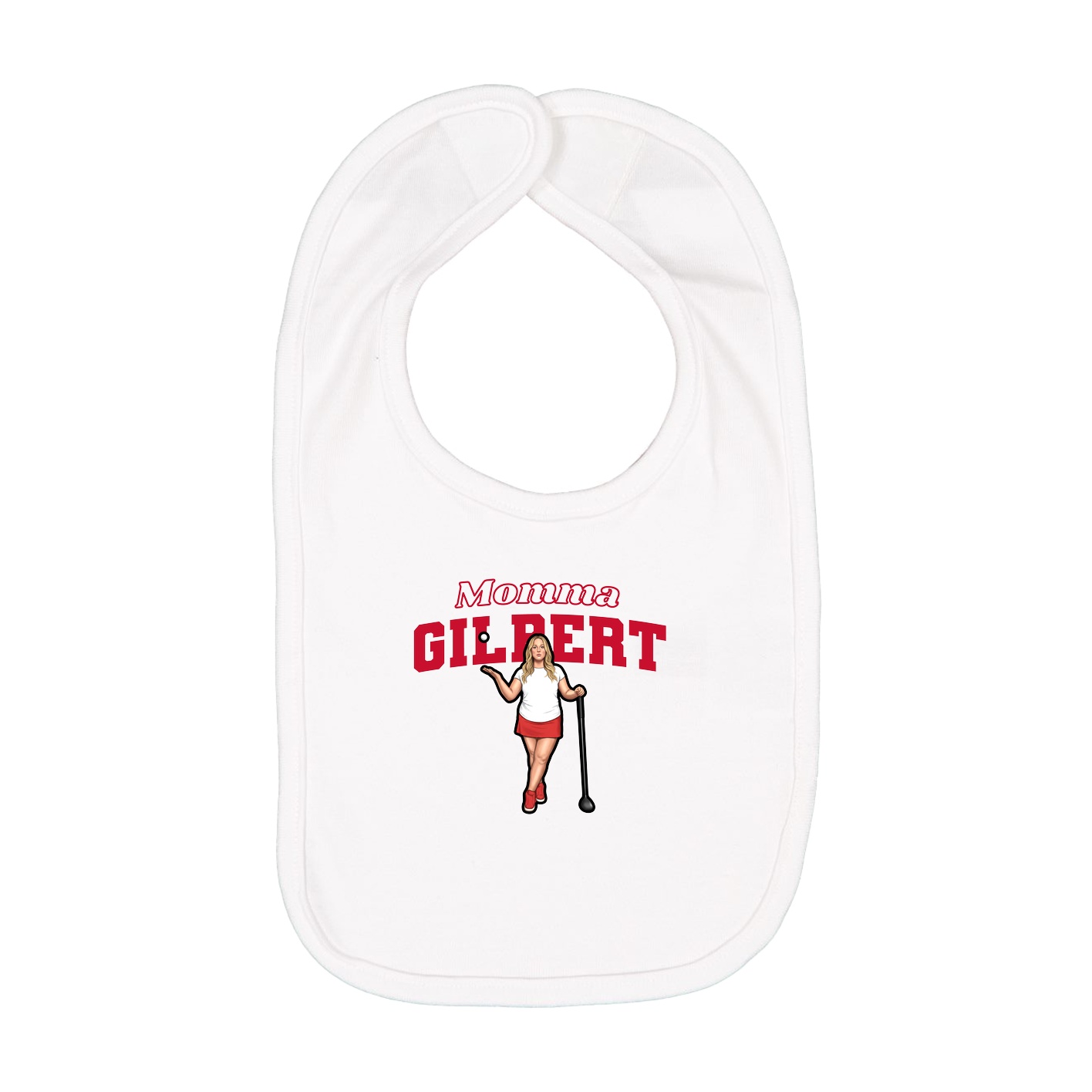 Infant Bib — Mothers Day Block in White
