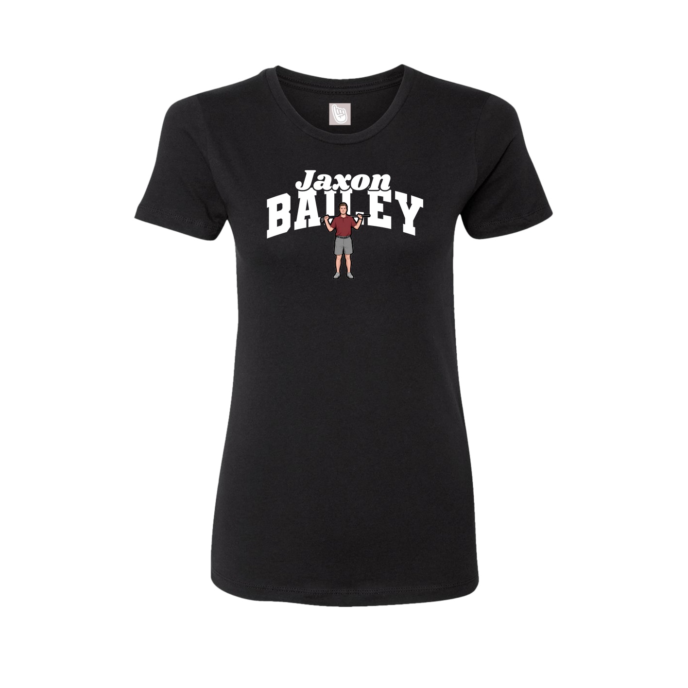 Fitted Women's Tee — Signature Arch in Black