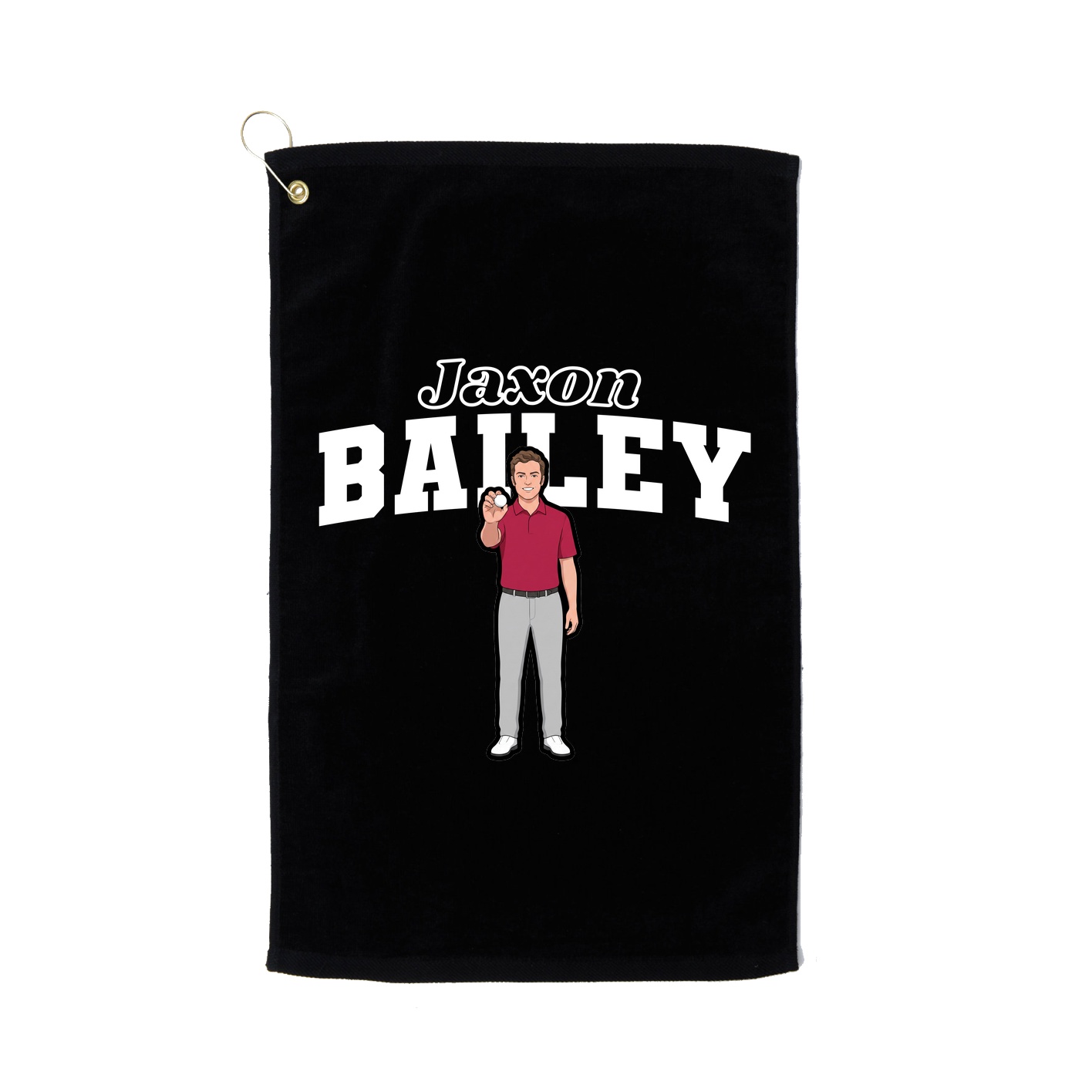 Golf Towel — Name Arch in Black