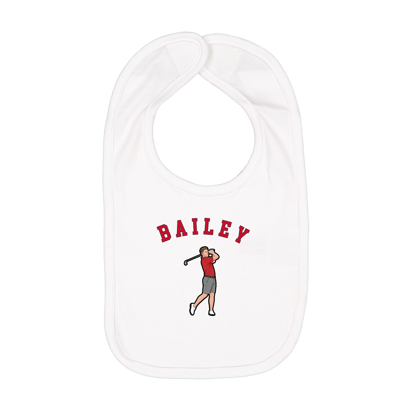 Infant Bib — Shirsey Arch in White