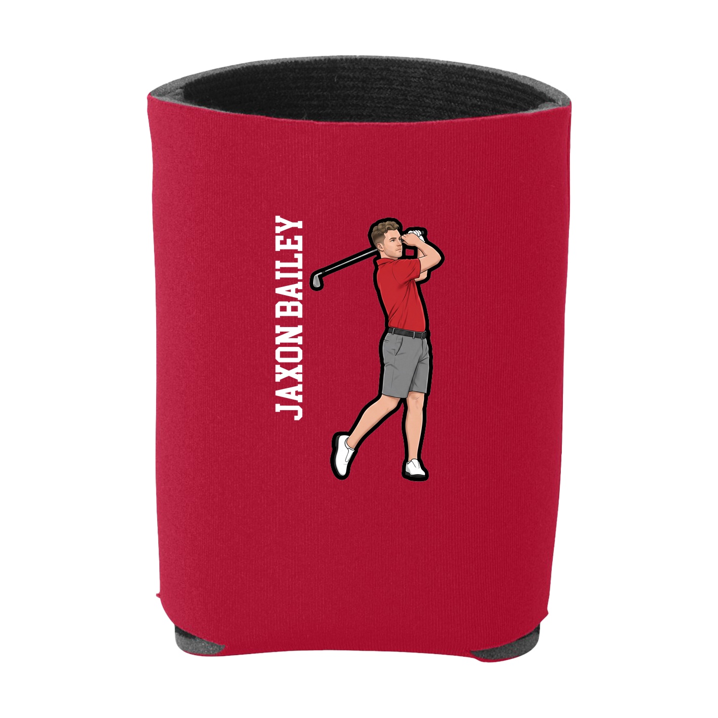 Can Holder — Name Vertical in Red