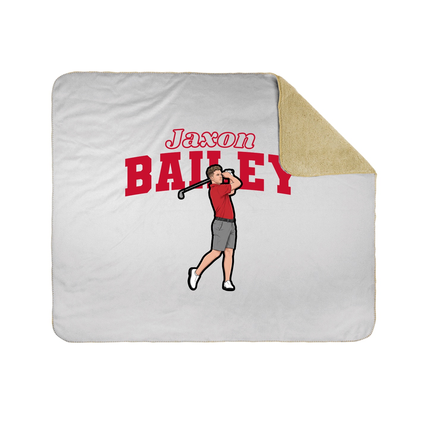 Throw Blanket — Name Arch in White