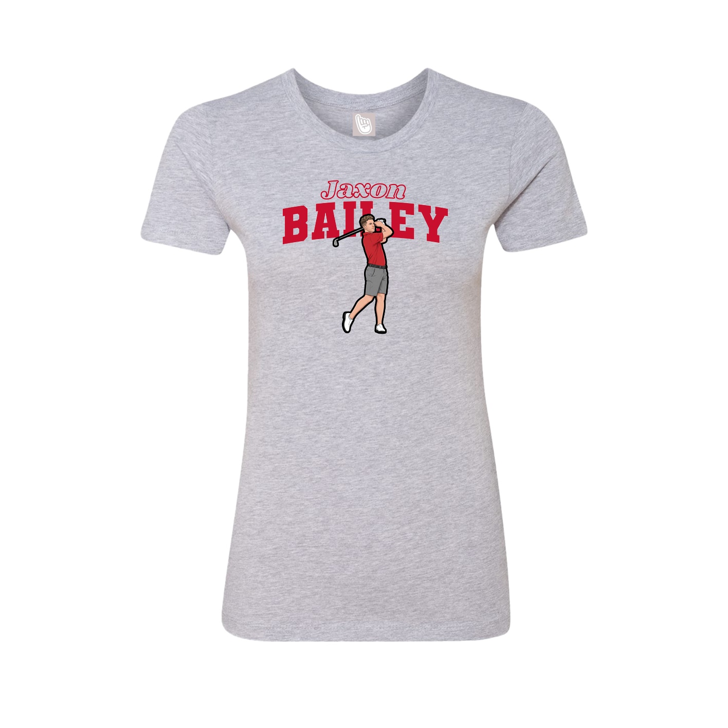 Fitted Women's Tee — Name Arch in Grey
