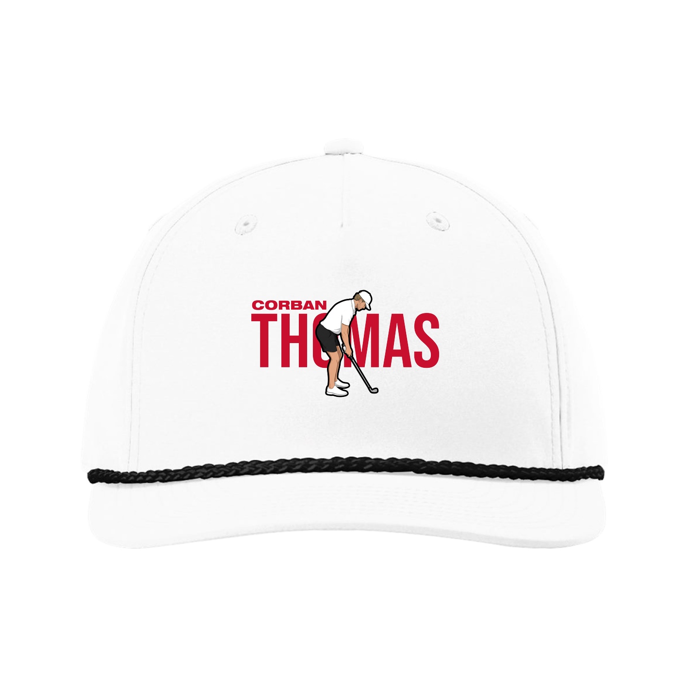 Five-Panel Classic Rope Cap — Player Name in White