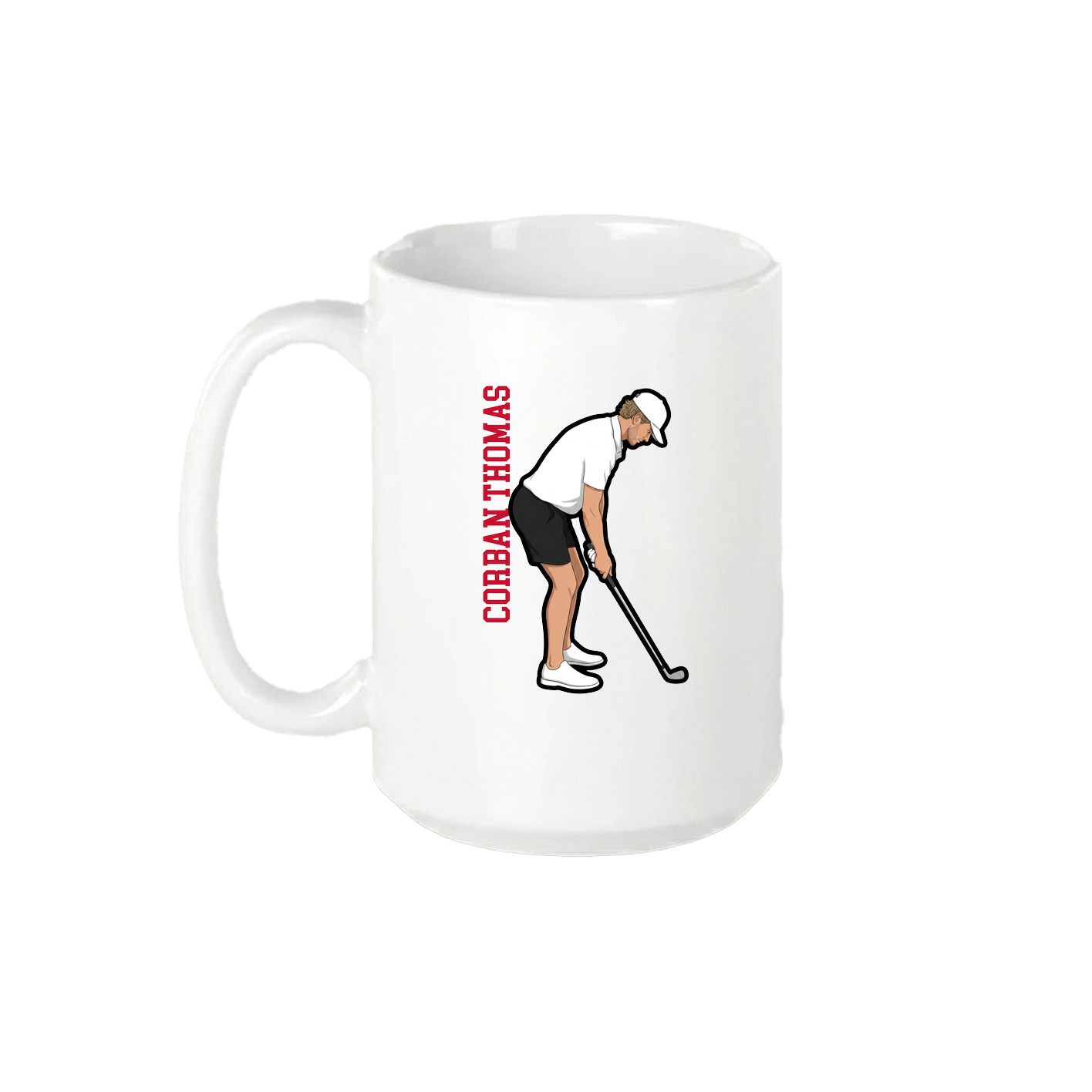 15oz Coffee Mug — Name Vertical in White