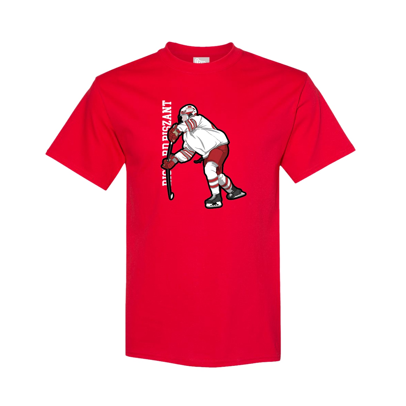 Tee — Name Vertical in Red