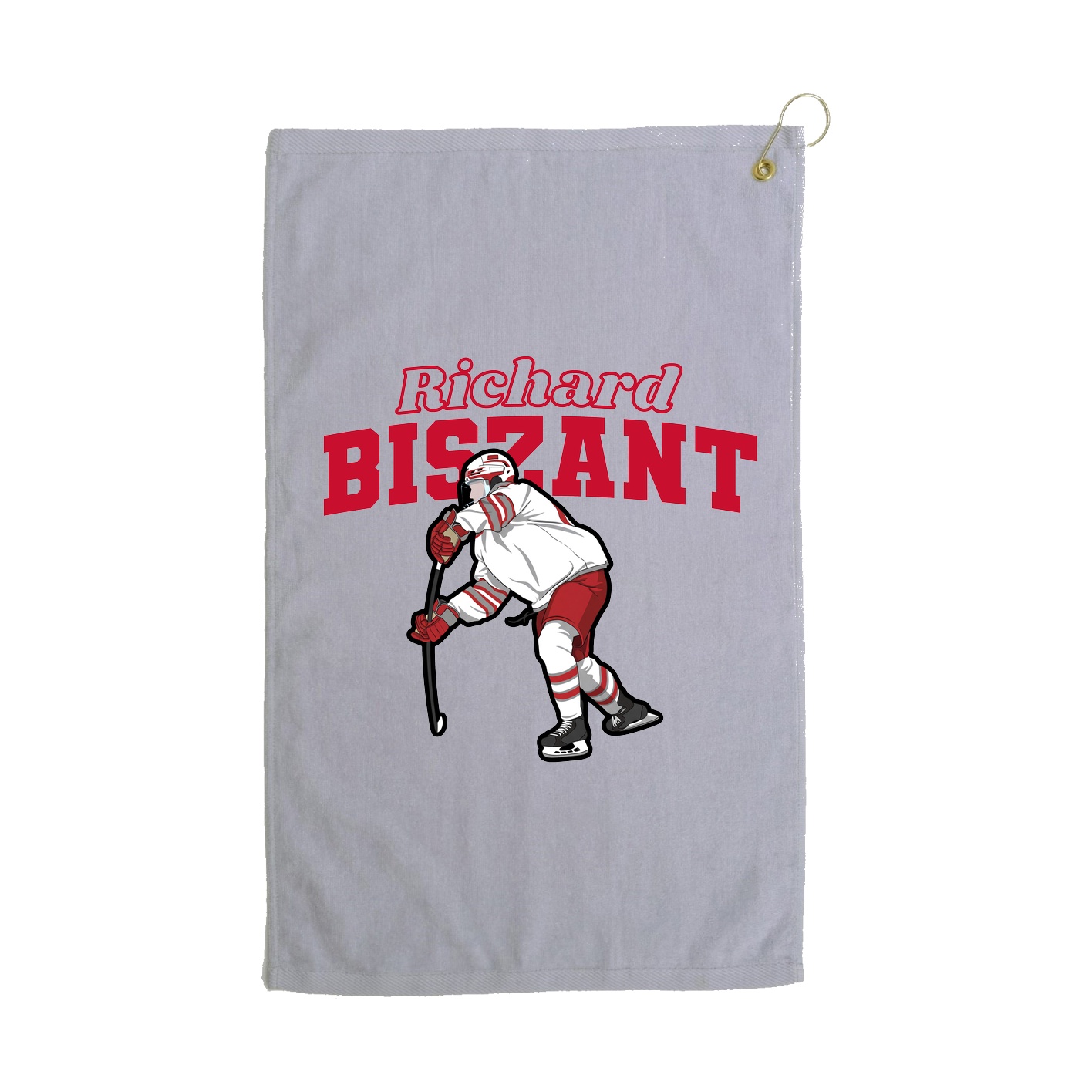 Golf Towel — Name Arch in Grey