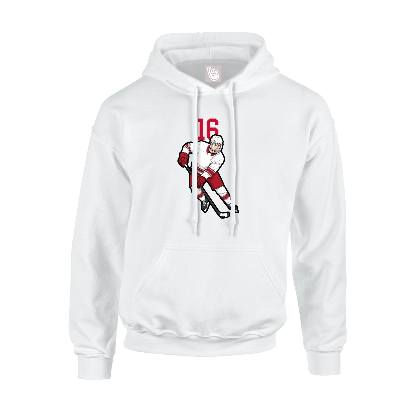 Youth Hoodie — Number Top in White