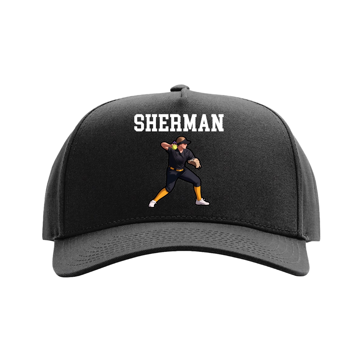 Full Fabric Five-Panel Champ Cap — Shirsey in Black