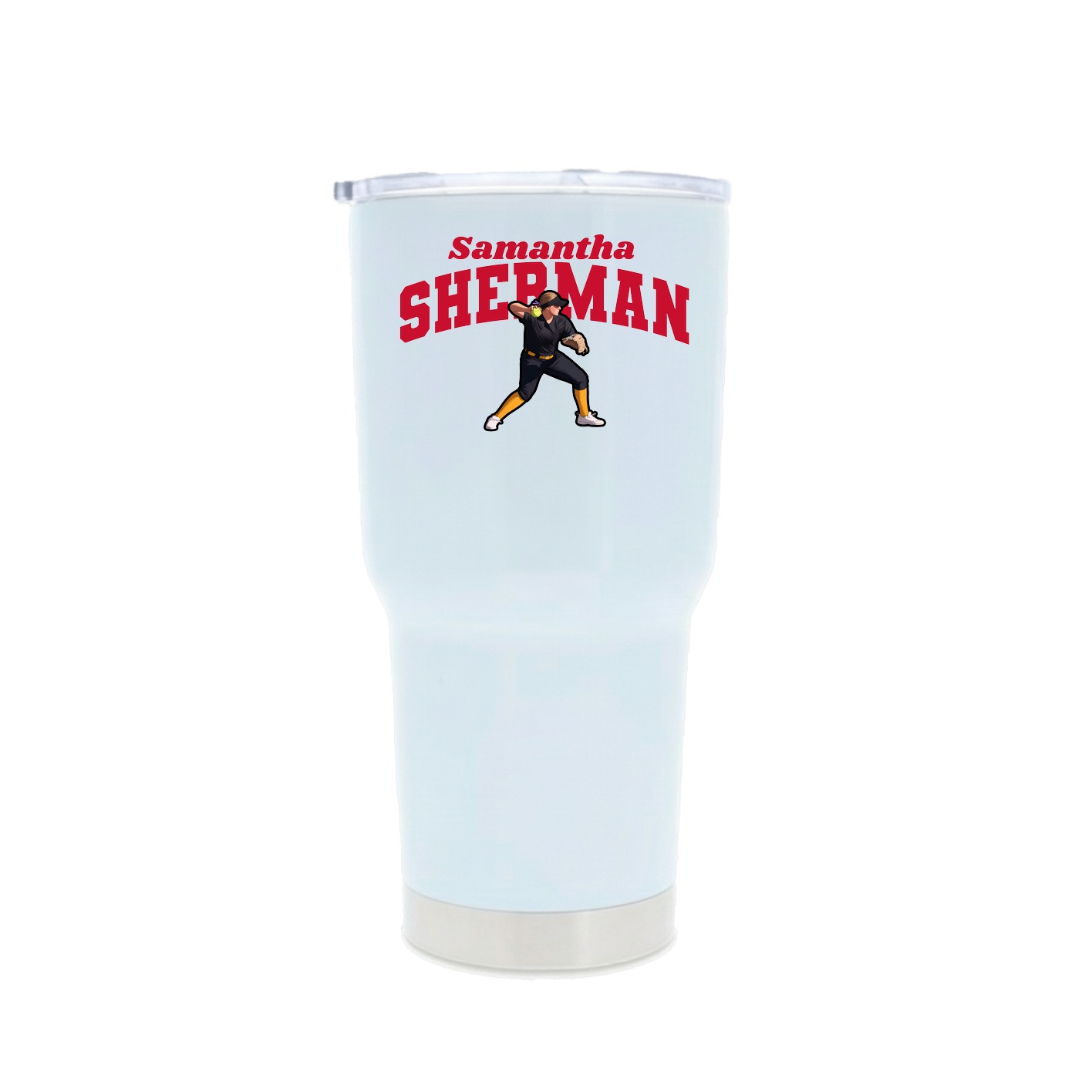 30oz Stainless Steel Tumbler — Signature Arch in White
