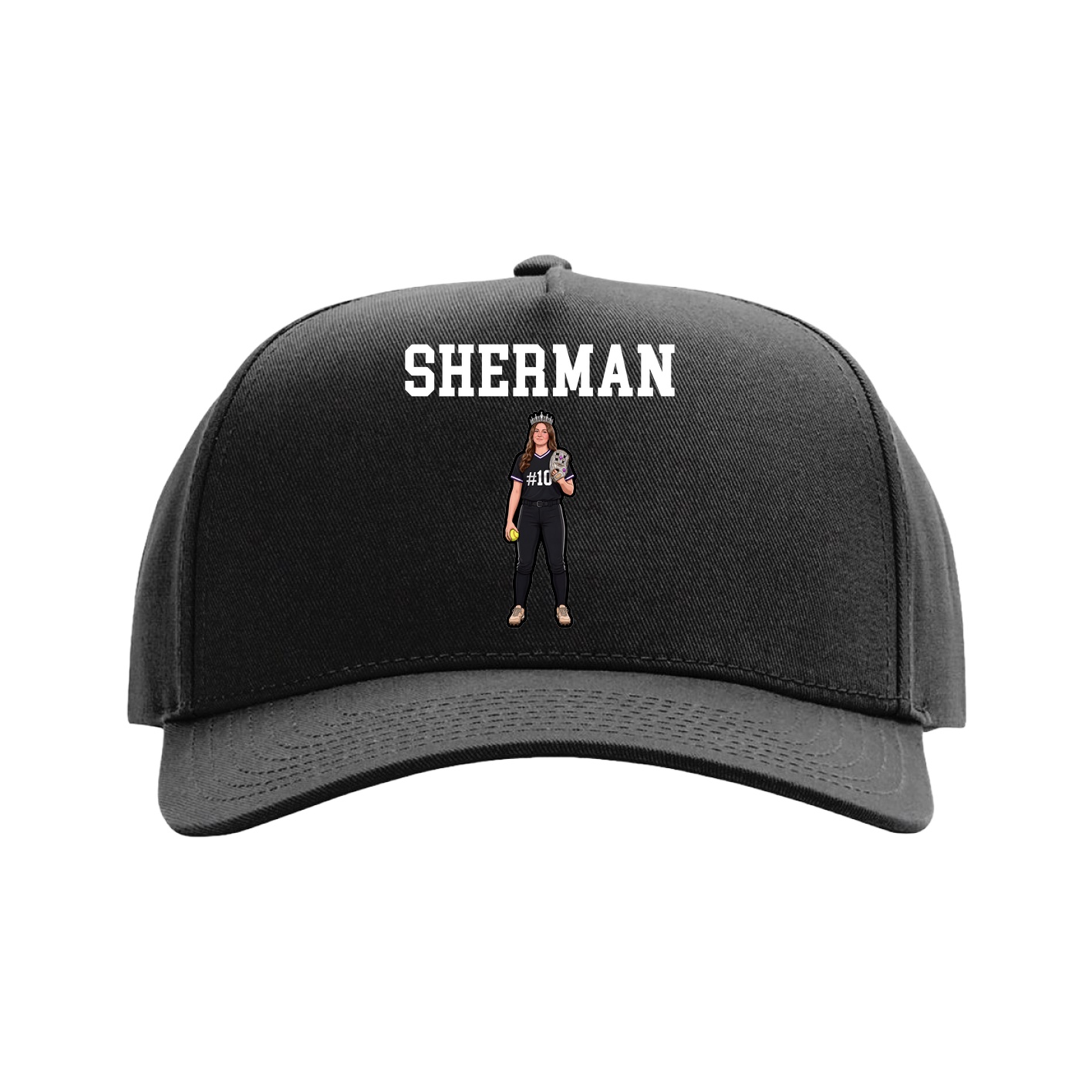 Full Fabric Five-Panel Champ Cap — Shirsey in Black