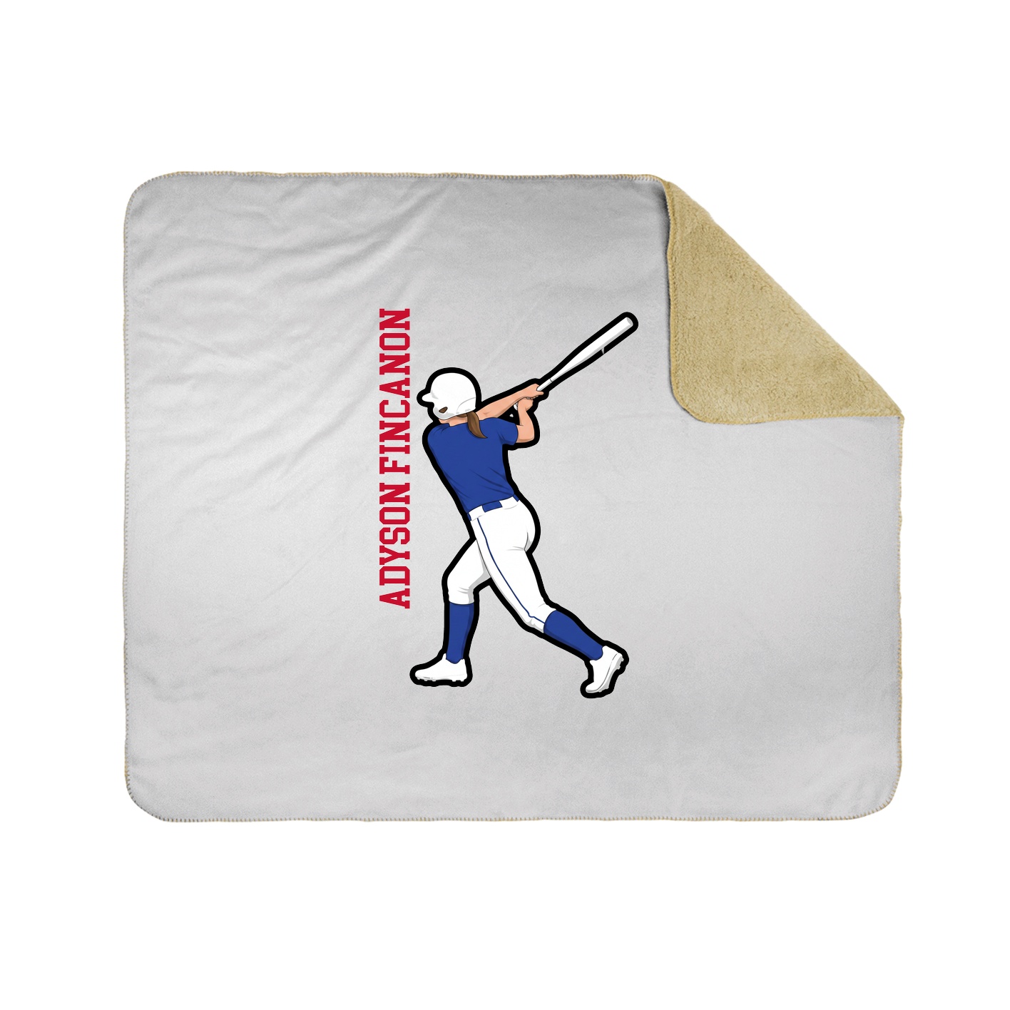 Throw Blanket — Name Vertical in White