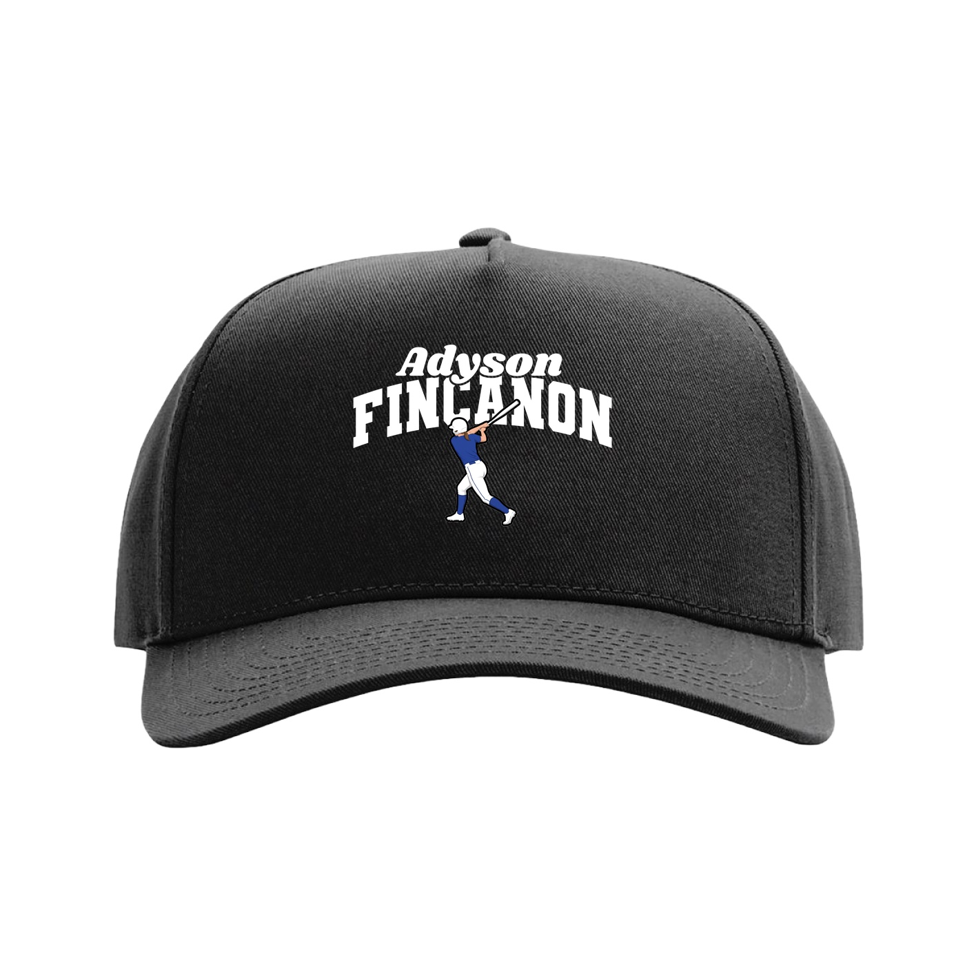 Full Fabric Five-Panel Champ Cap — Signature Arch in Black