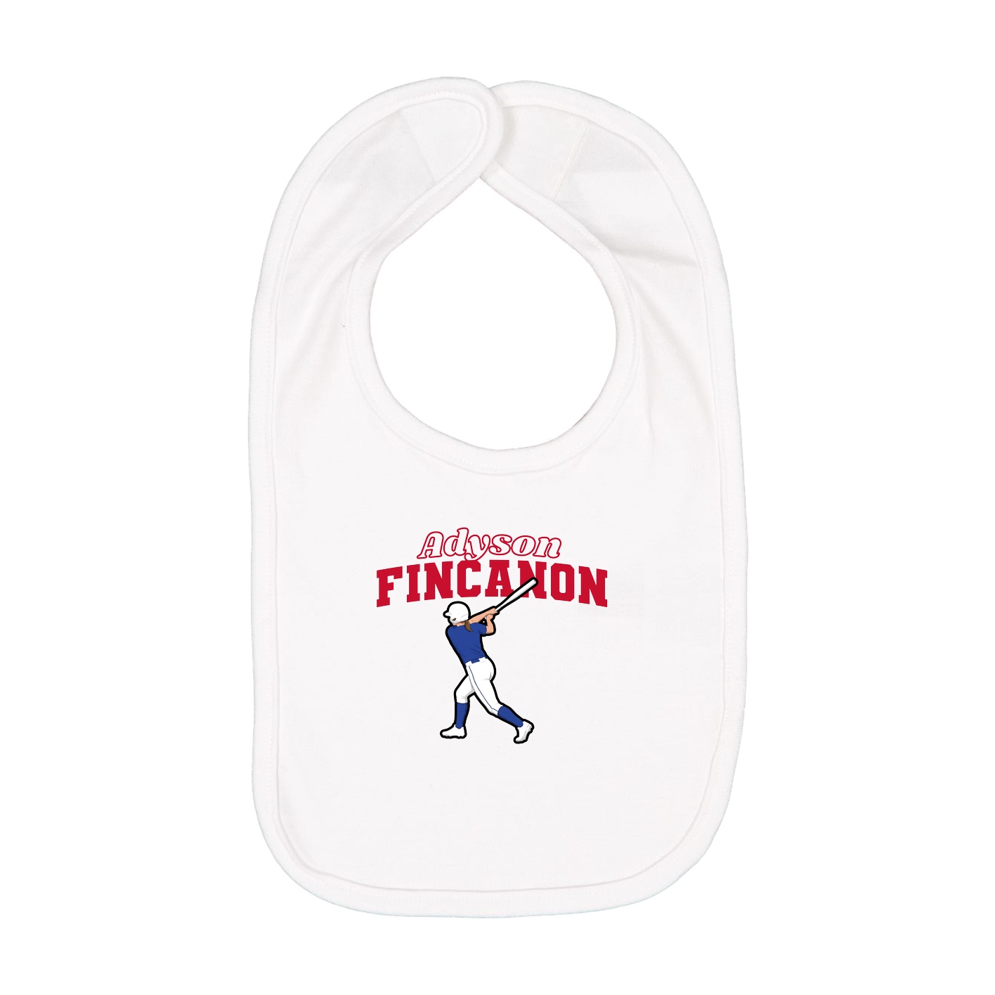 Infant Bib — Name Arch in White