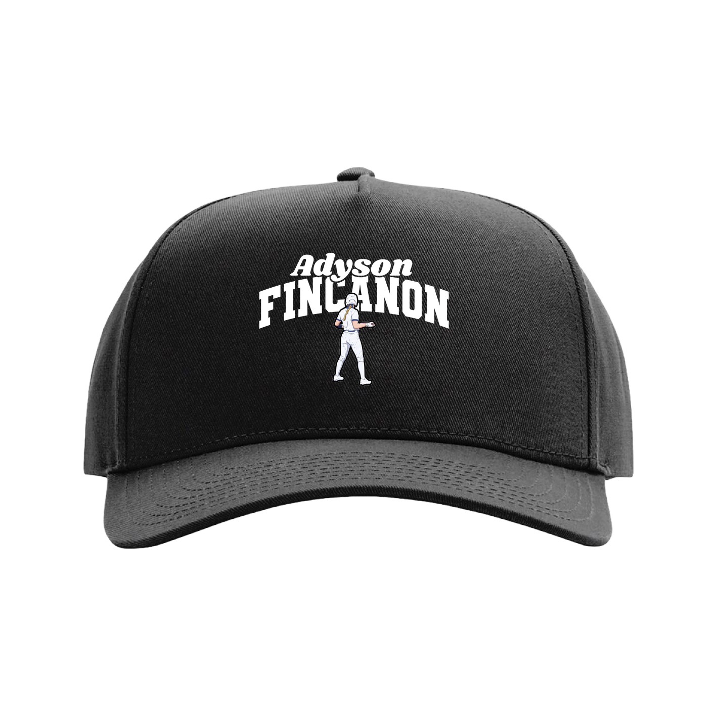 Full Fabric Five-Panel Champ Cap — Signature Arch in Black