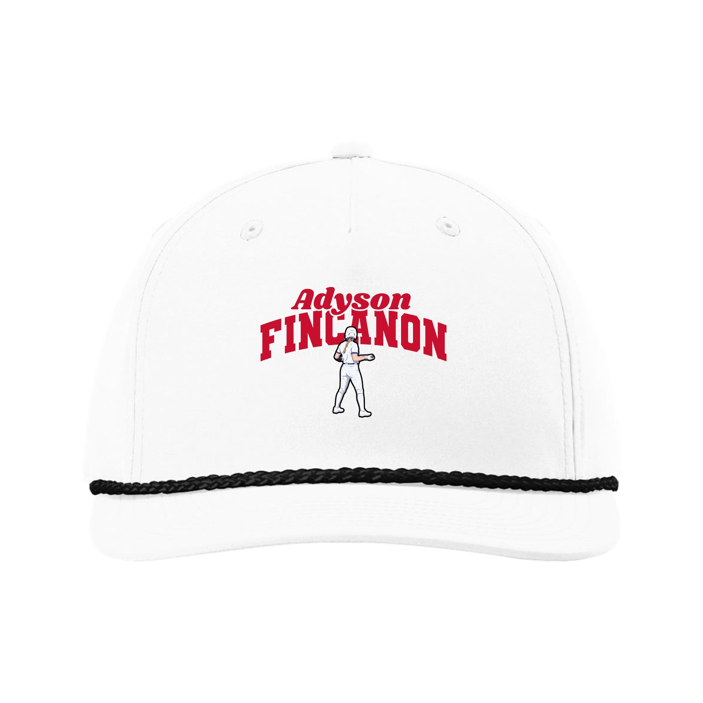 Five-Panel Classic Rope Cap — Signature Arch in White