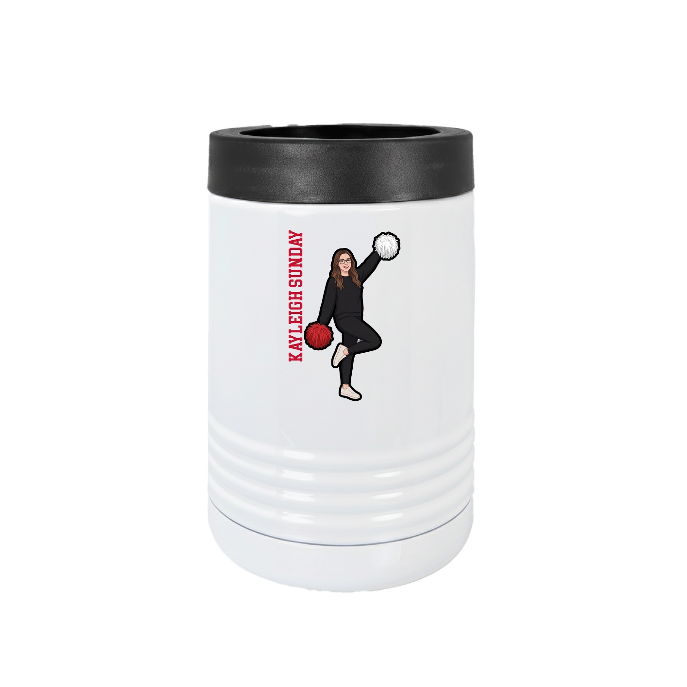 Beverage Holder — Name Vertical in White