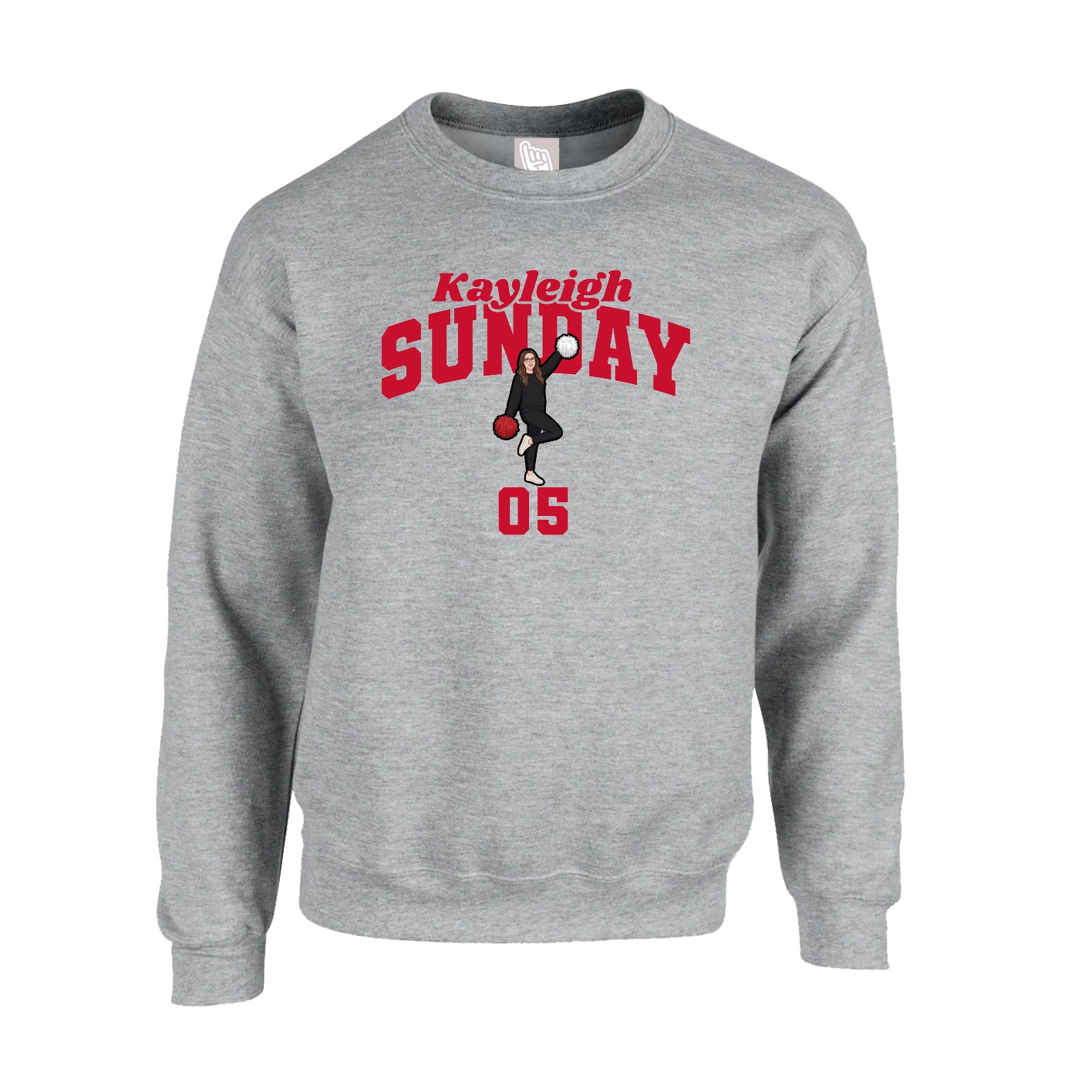 Fleece Crew — Signature Arch in Grey