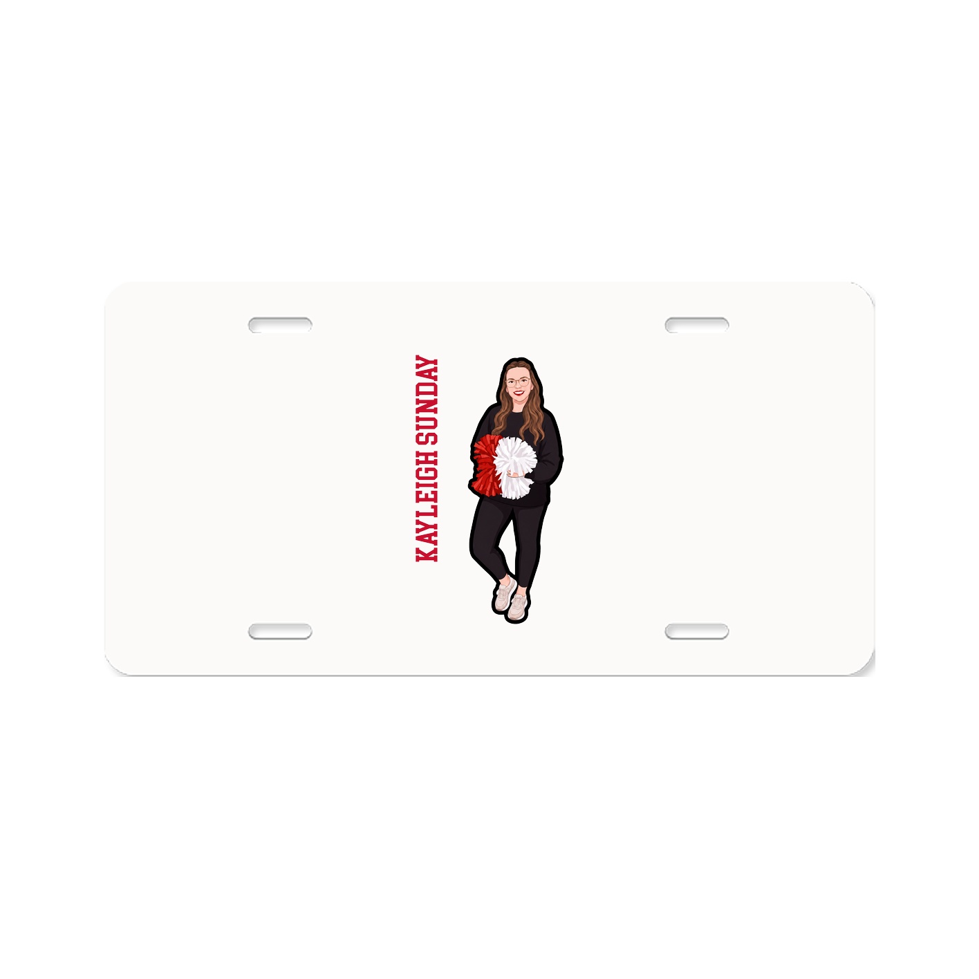 License Plate — Name Vertical in Classic
