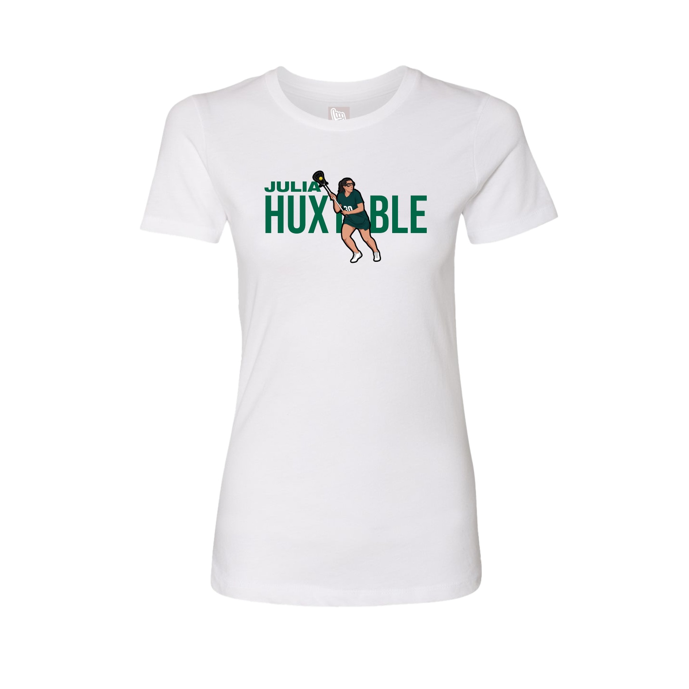 Fitted Women's Tee — Player Name in White
