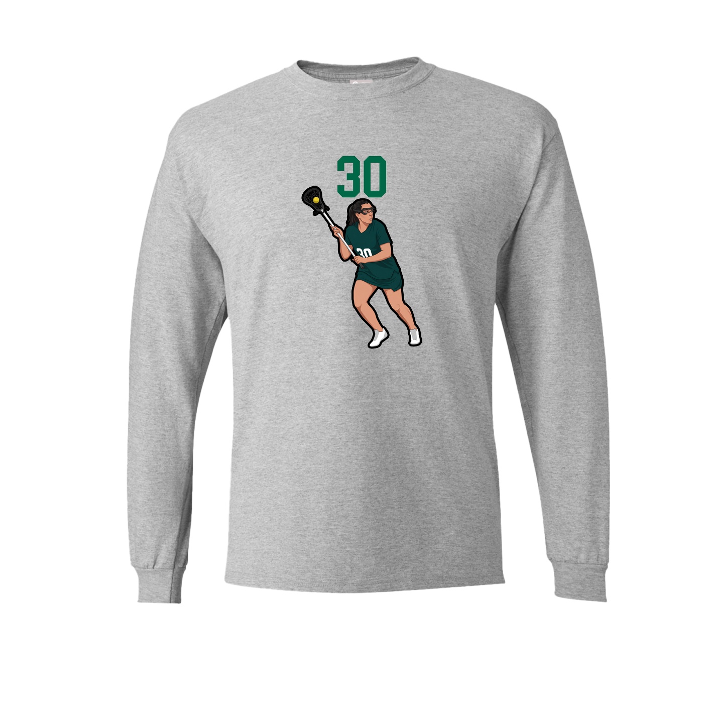 Long Sleeve Tee — Number Top in Grey