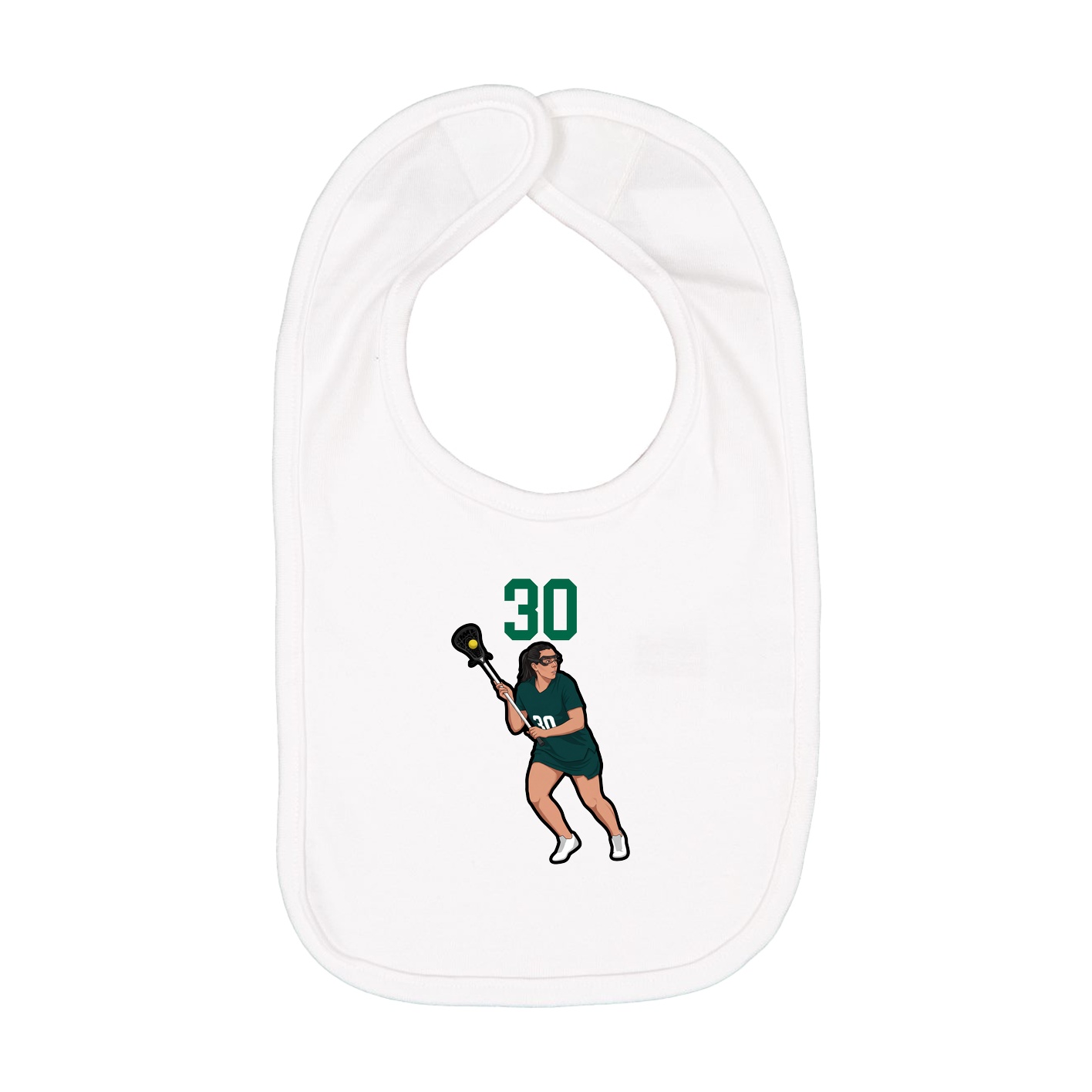 Infant Bib — Number Top in White