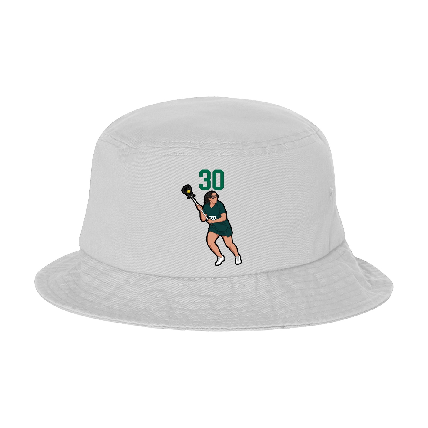 Bucket Cap — Number Top in White