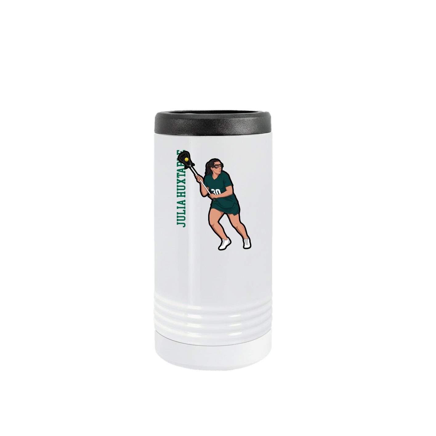 Slim Beverage Holder — Name Vertical in White