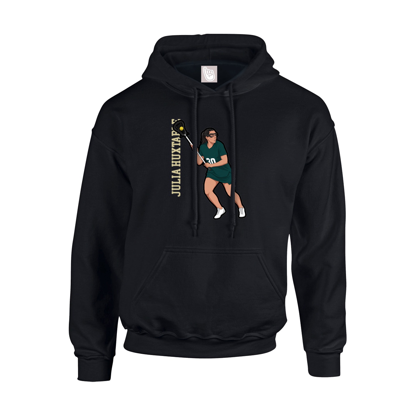 Hoodie — Name Vertical in Black