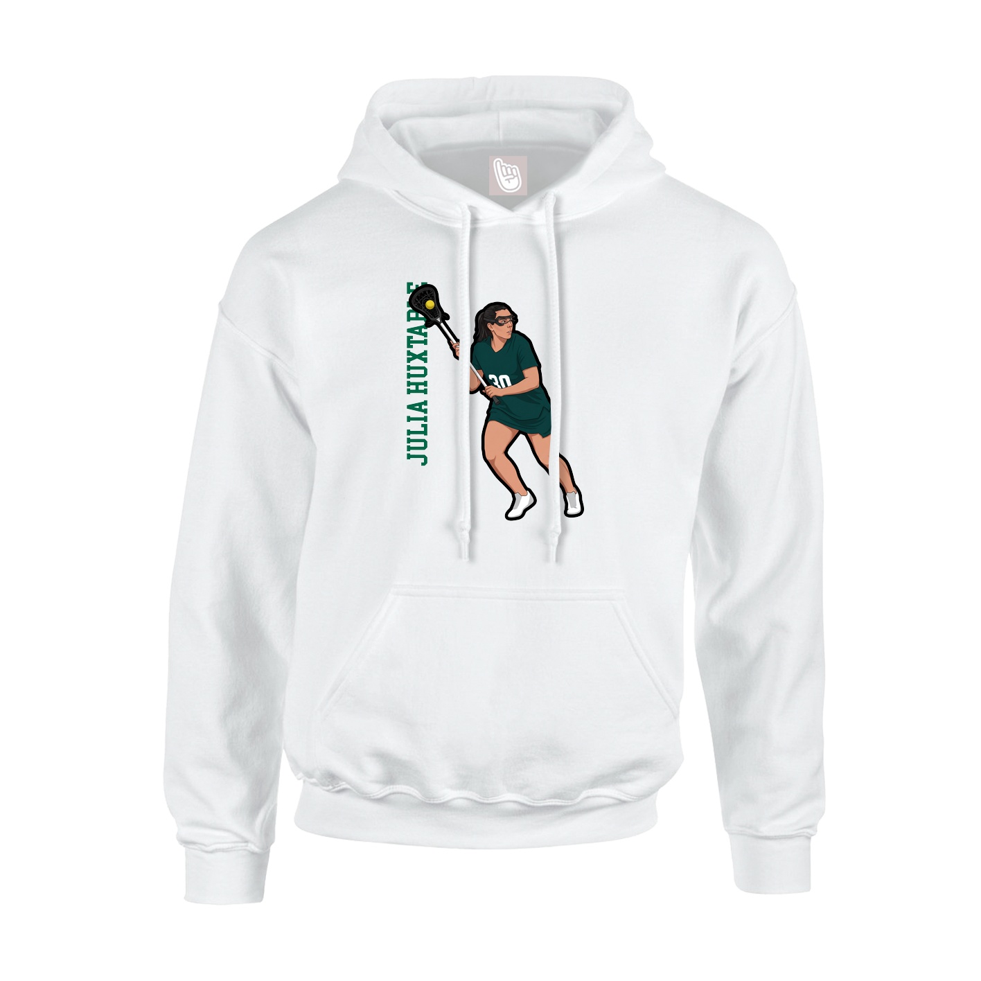 Youth Hoodie — Name Vertical in White