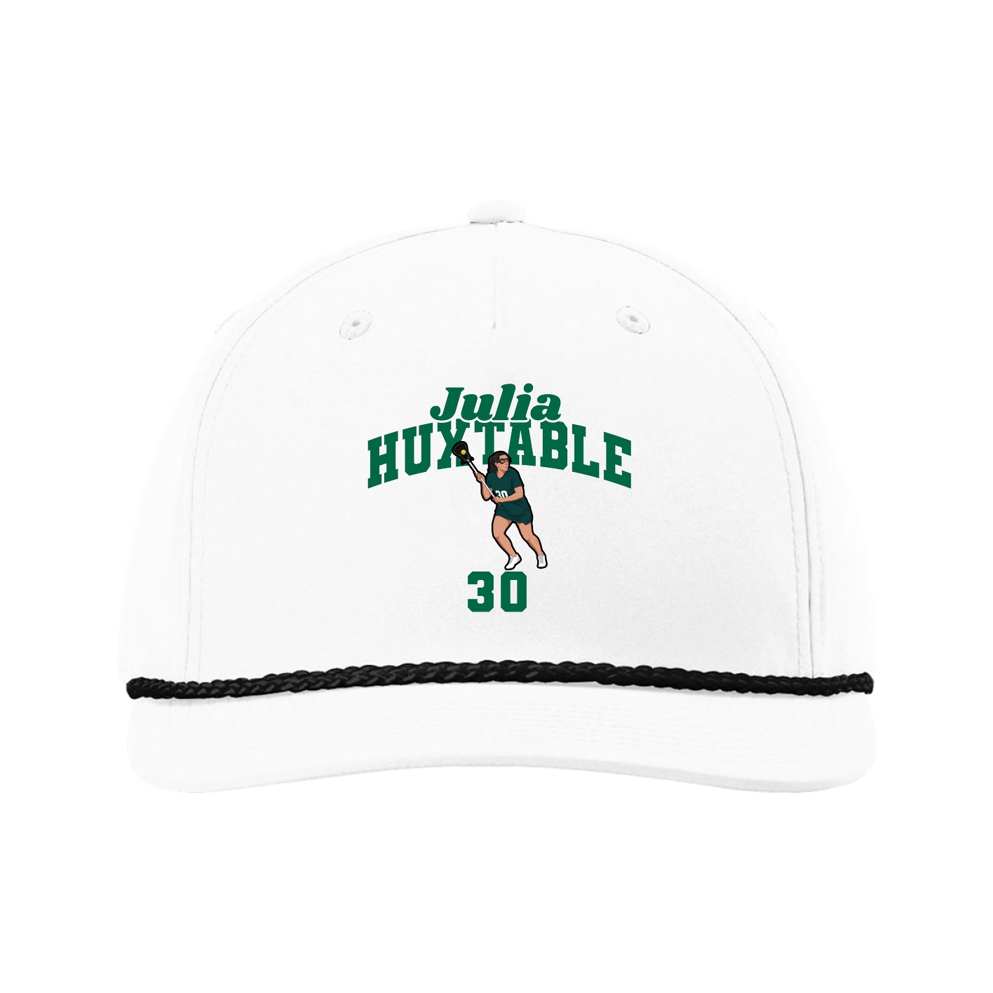 Five-Panel Classic Rope Cap — Signature Arch in White