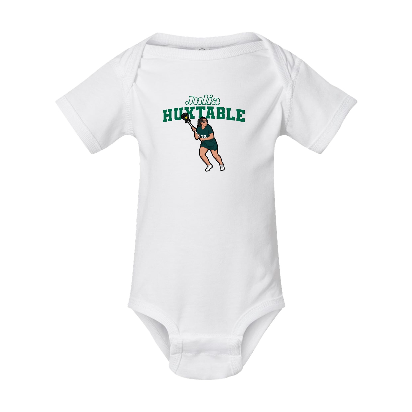 Baby Onesie — Name Arch in White