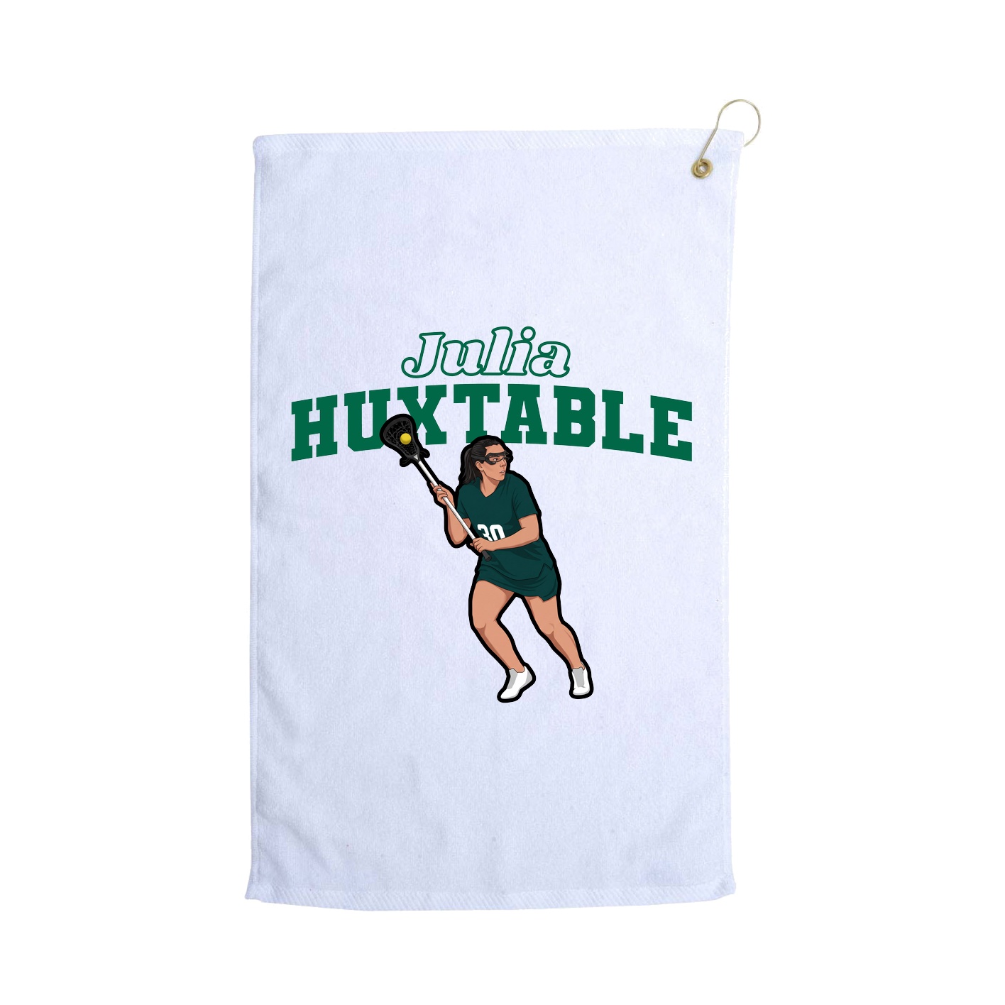 Golf Towel — Name Arch in White