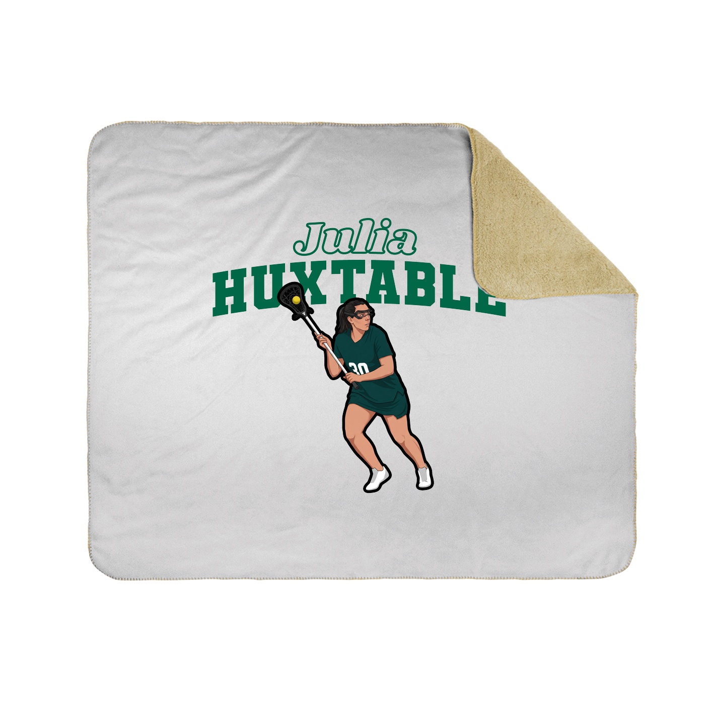Throw Blanket — Name Arch in White