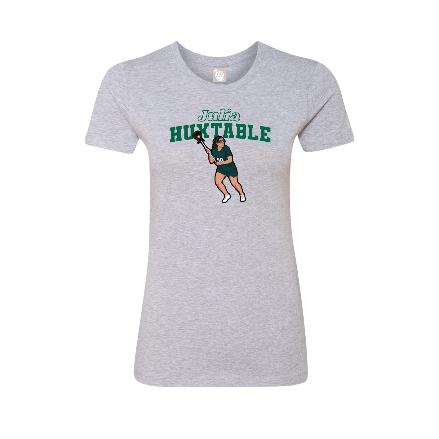 Fitted Women's Tee — Name Arch in Grey