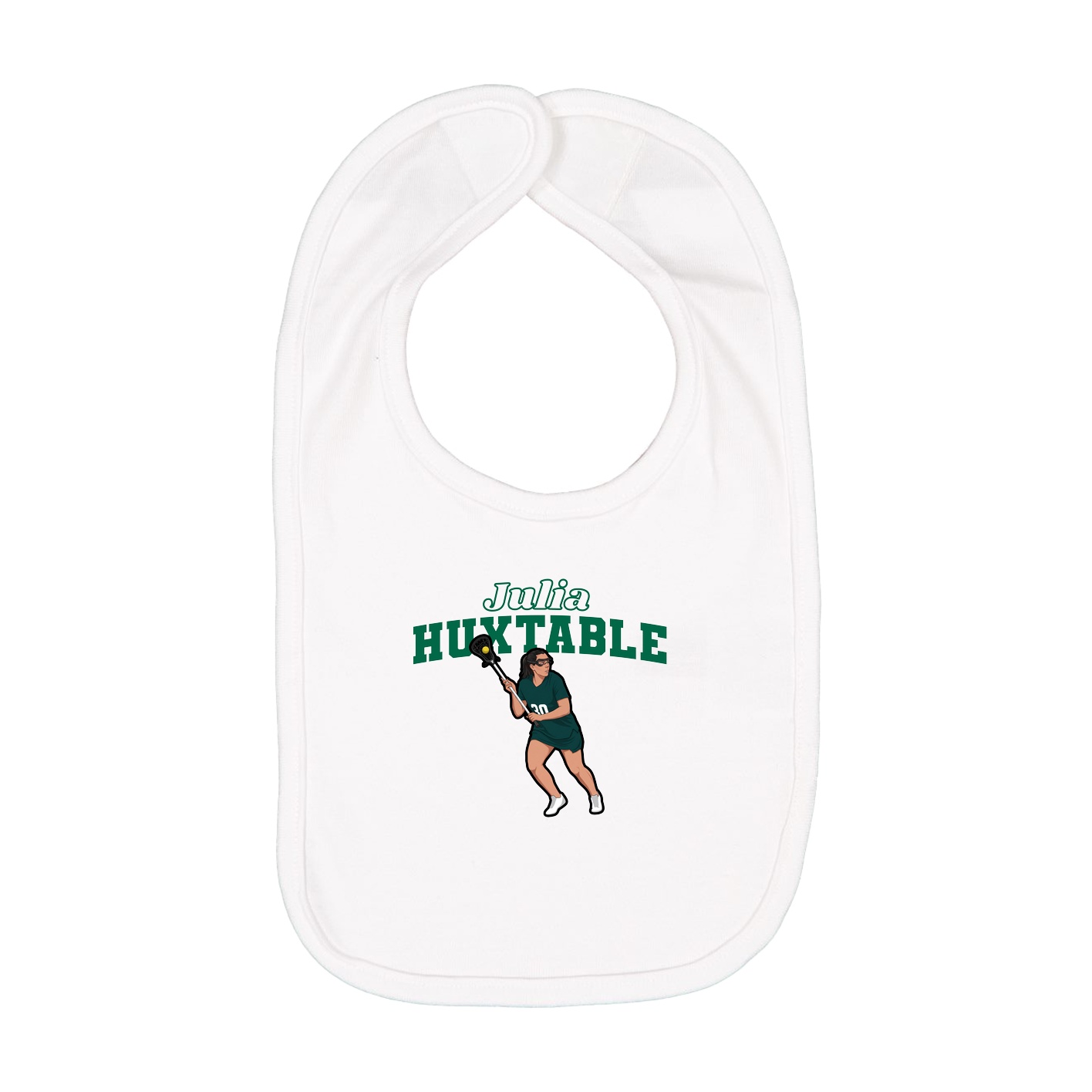 Infant Bib — Name Arch in White