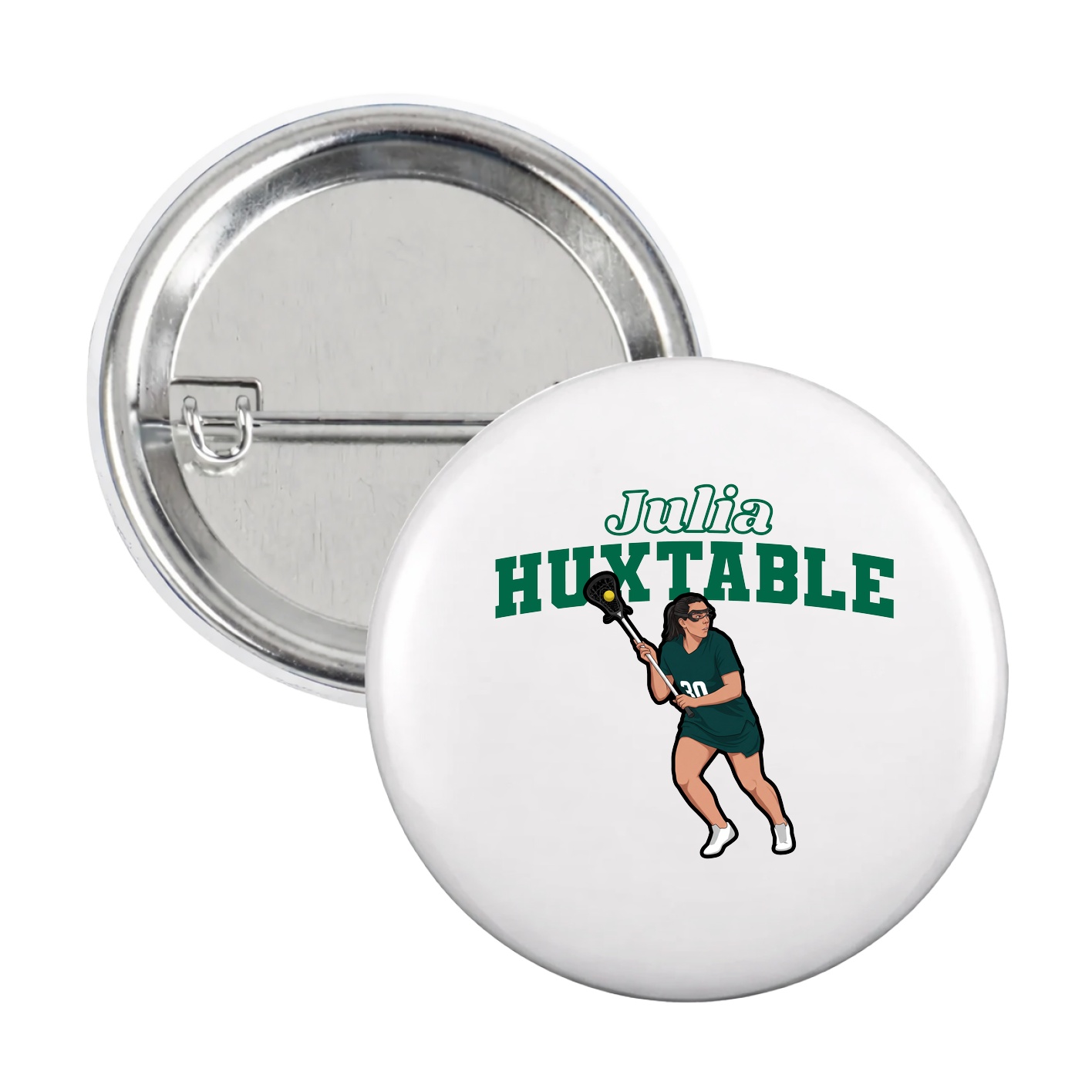 Game Day Button — Name Arch in White