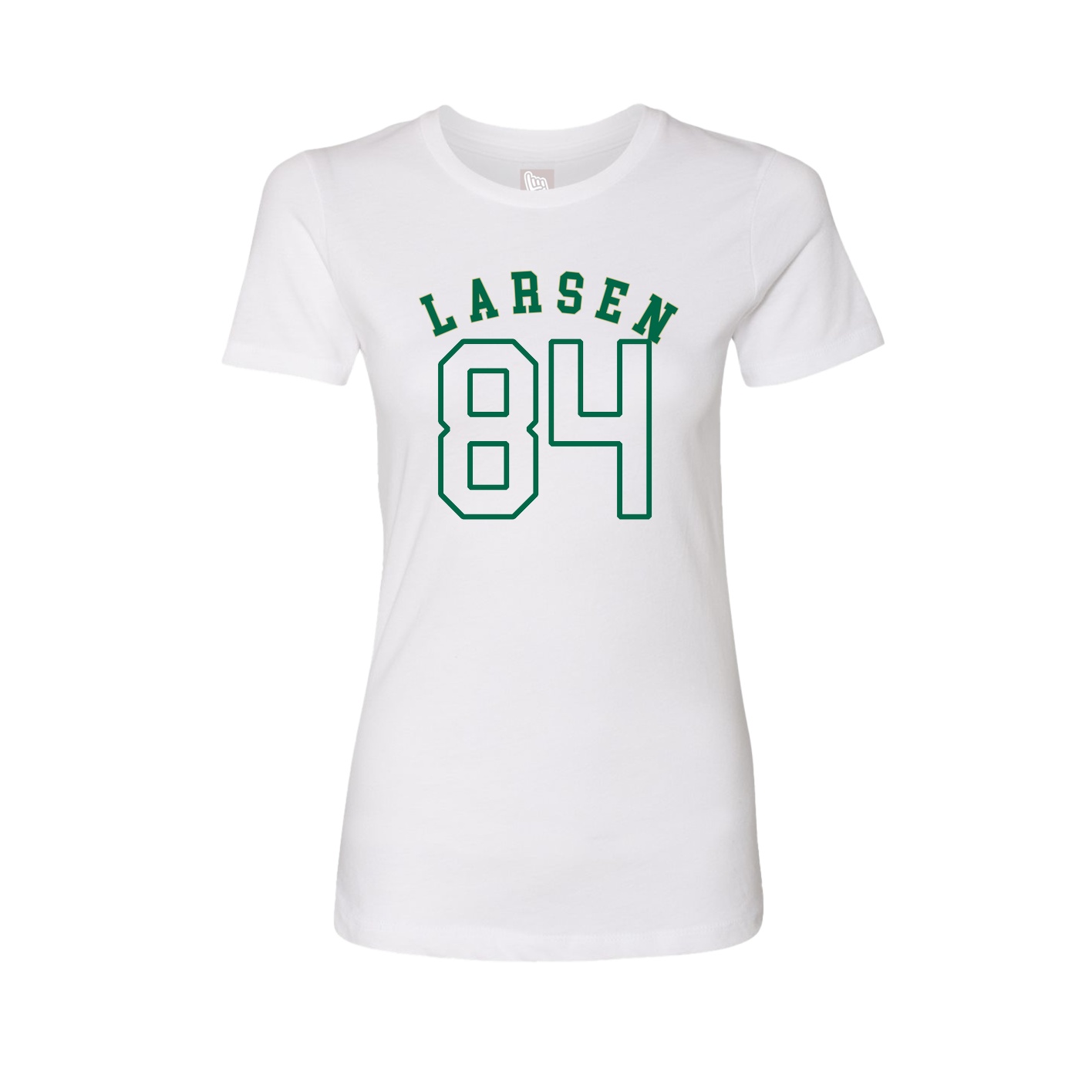 Fitted Women's Tee — Shirsey Arch in White